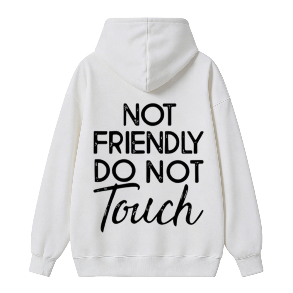 Not Friendly Do Not Touch Print, Men'S Casual Streetwear Hoodies, Comfy And Loose Hooded Pullover Top HOODIE