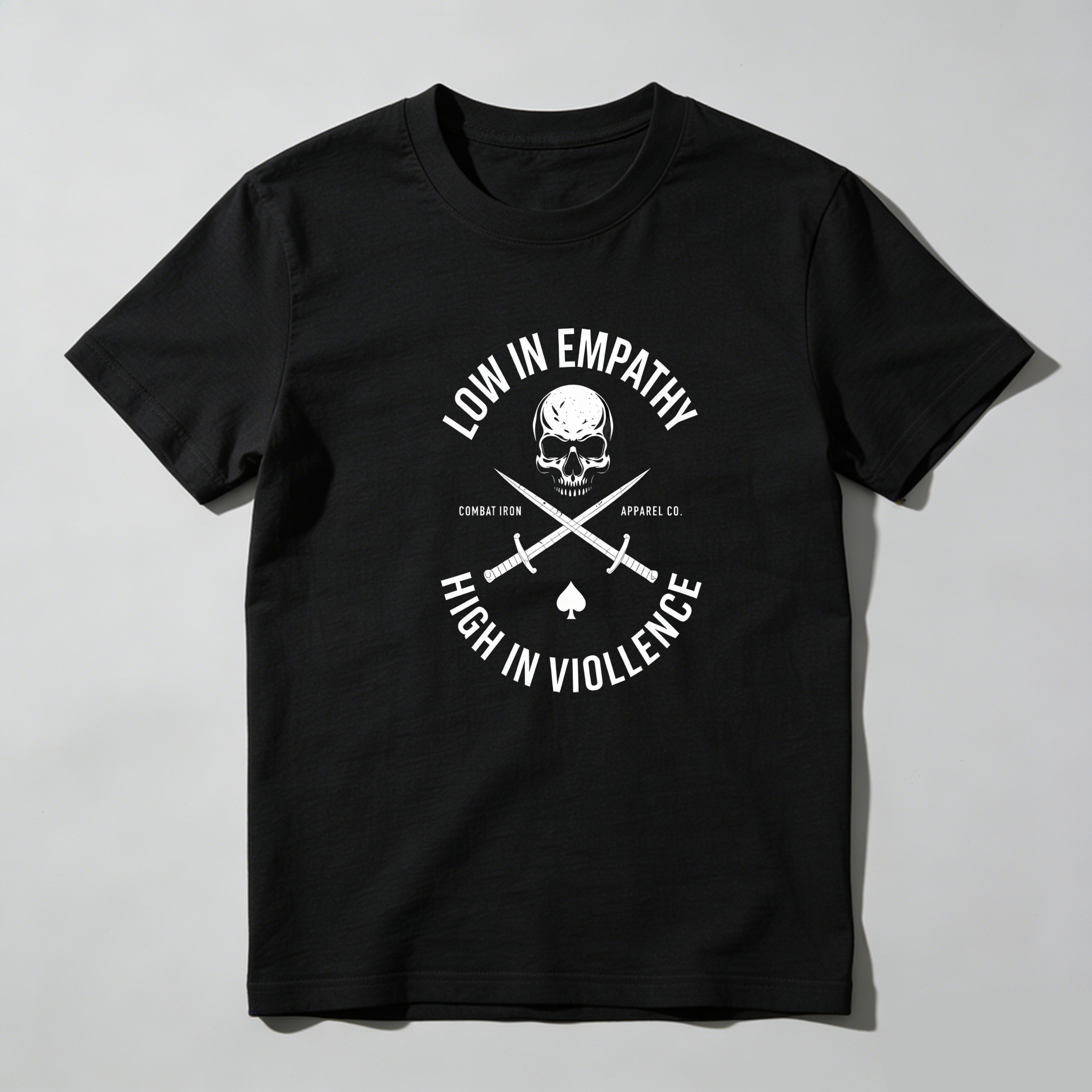 TEECURENT Low In Empathy High In Violence Pure Cotton Short Sleeve T Shirt-TeeCurent