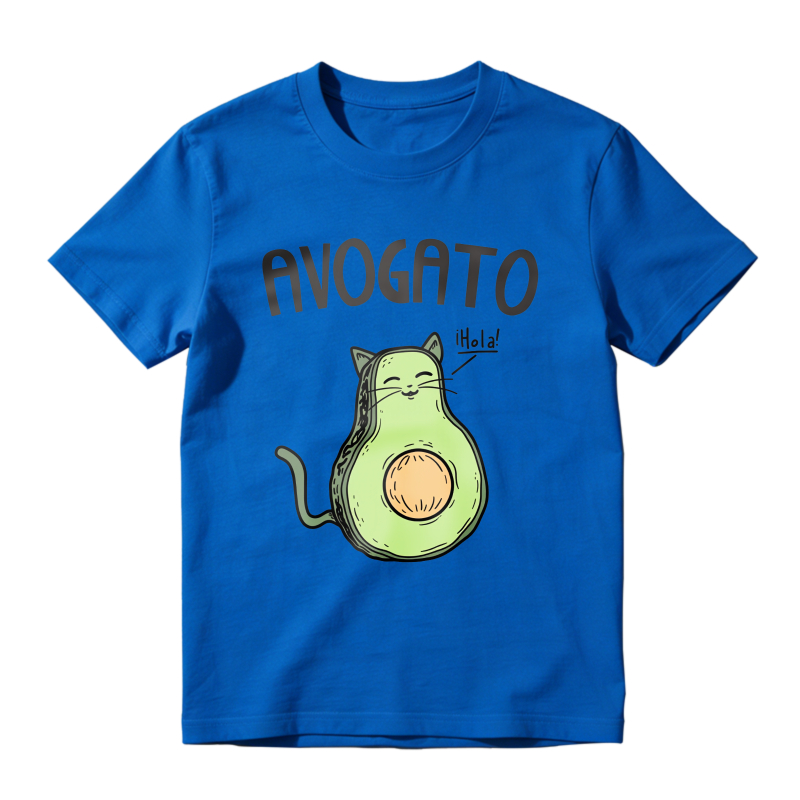Avocado Cat With Hola Text Unisex Classic T-shirt