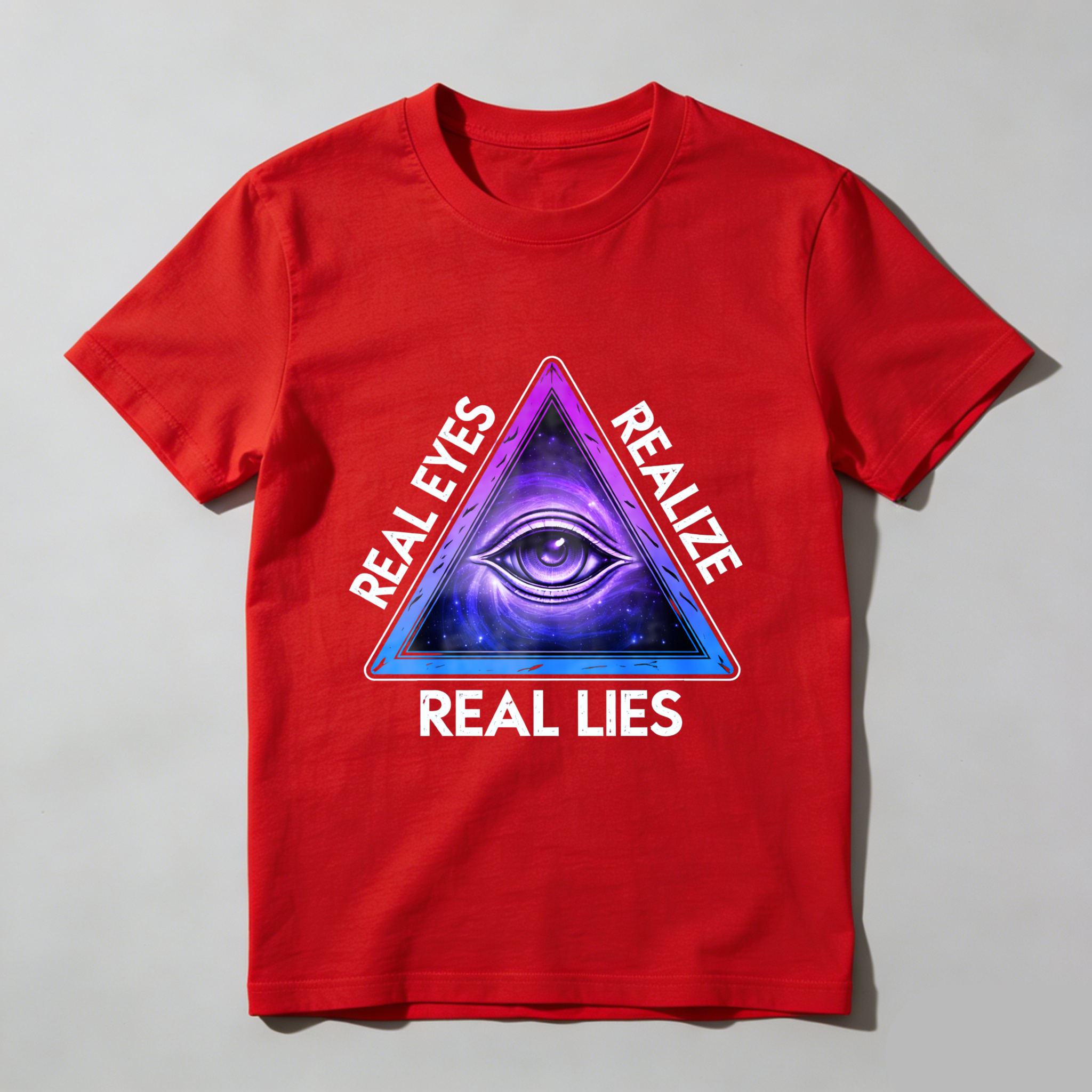 TEECURENT  Real Eyes Realize Real Lies Pyramid Eye Design TEECURENT