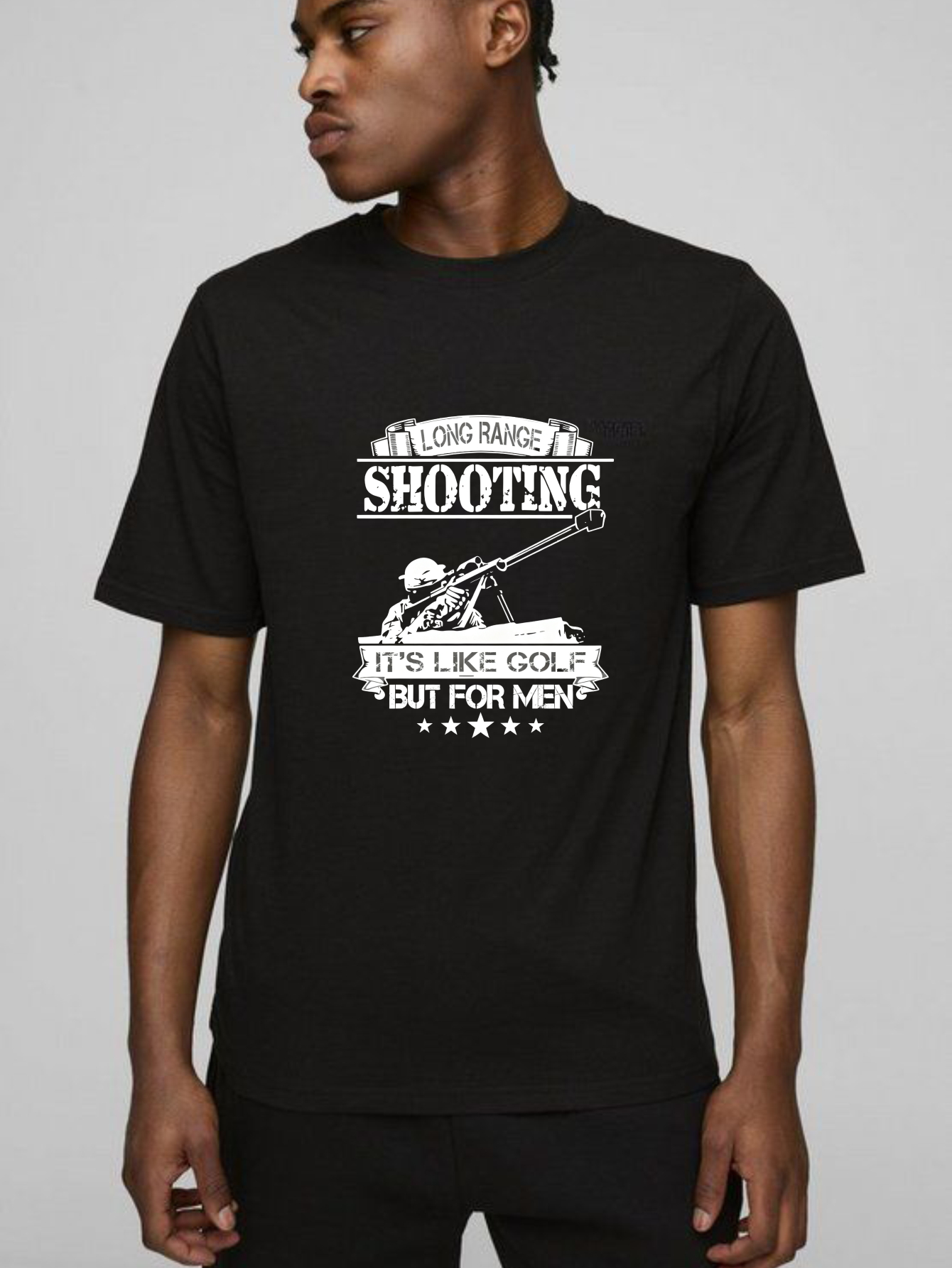 TEECURENT Long Range Shooting Its Like Golf But For Men Pure Cotton Short Sleeve T Shirt-TeeCurent