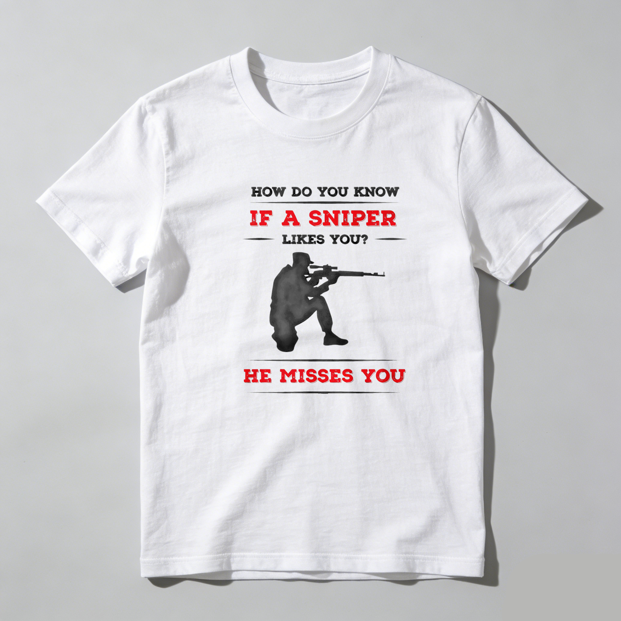 TEECURENT Sniper Misses You Pure Cotton Short Sleeve T Shirt-TeeCurent