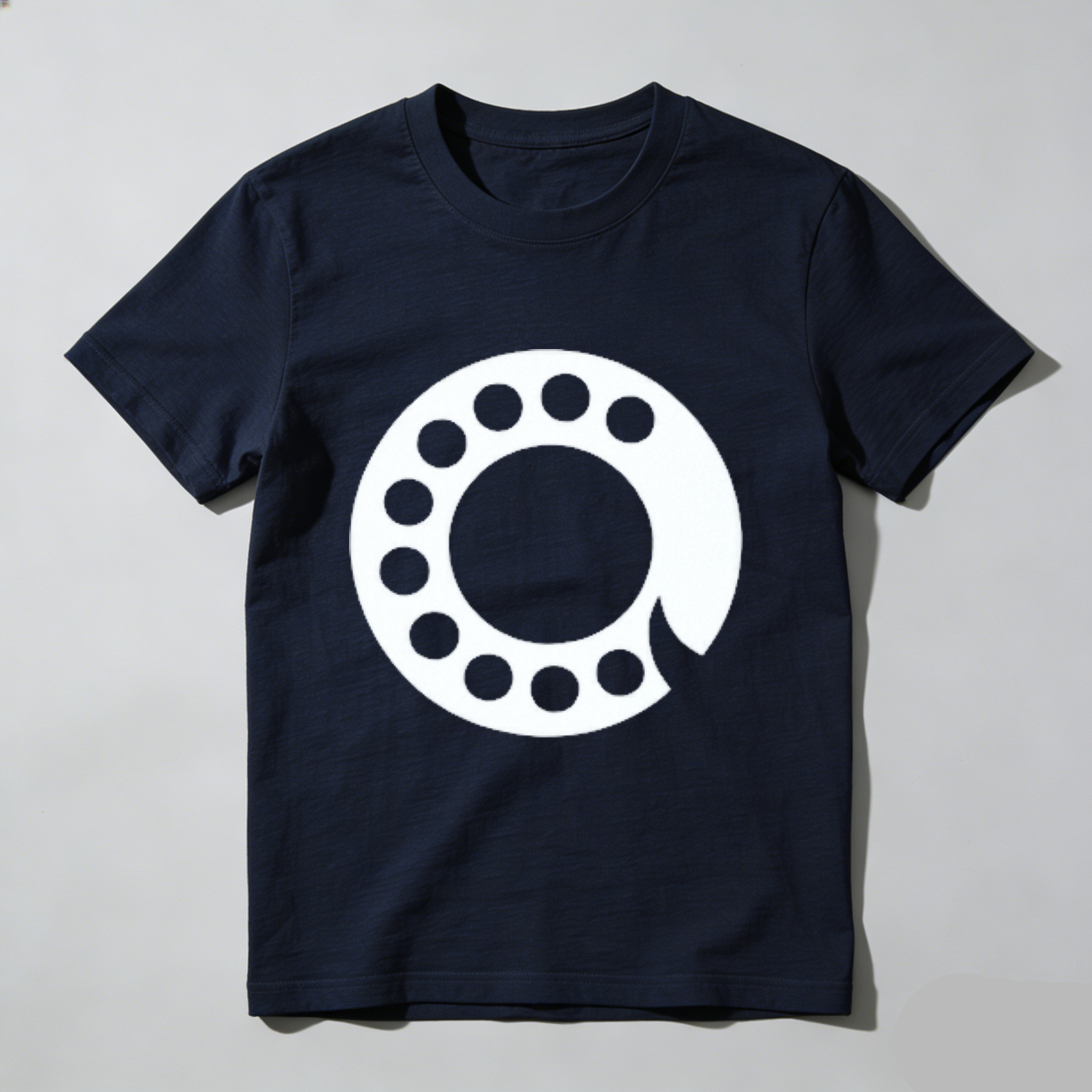 Made In Usa Black T Shirt With White Circular Pattern Design For Men And Women Casual Wear Fashion Statement Top