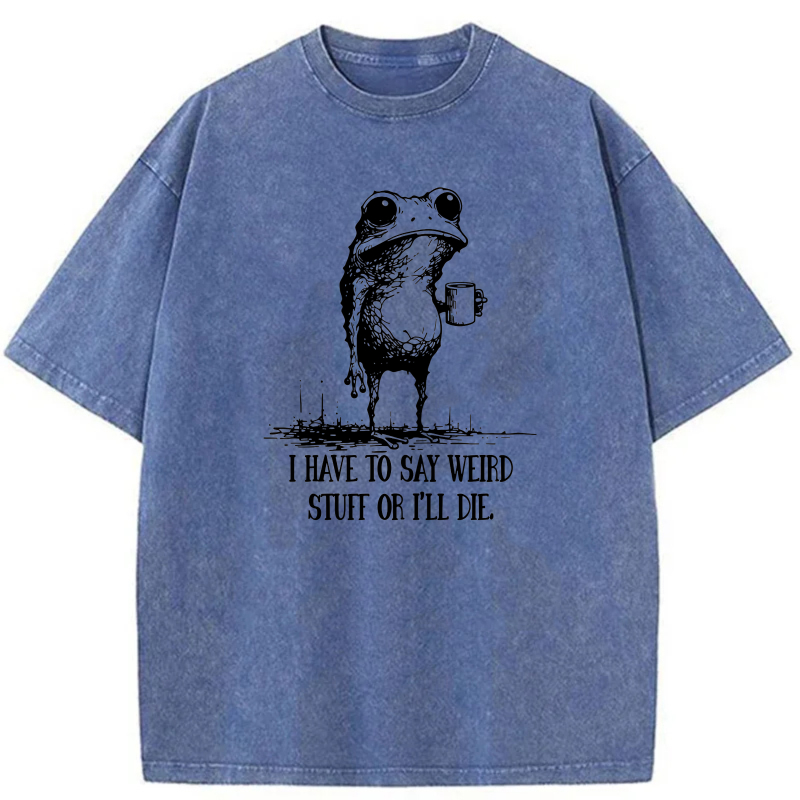 Frog Holding Mug With Text Below tshirt 100% cotton