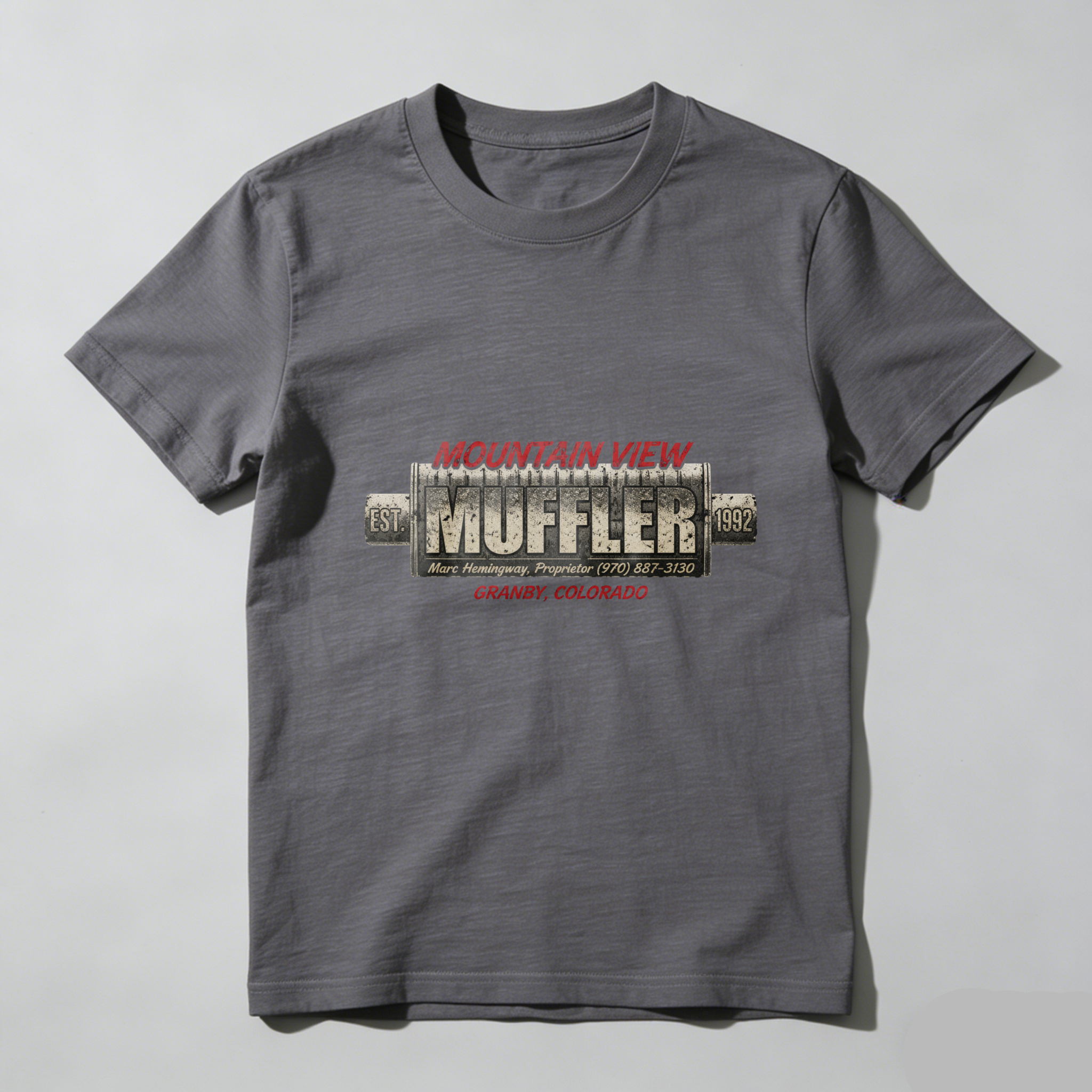 Mountain View Muffler Granby Colorado Established 1982 Auto Repair Shop T-Shirt