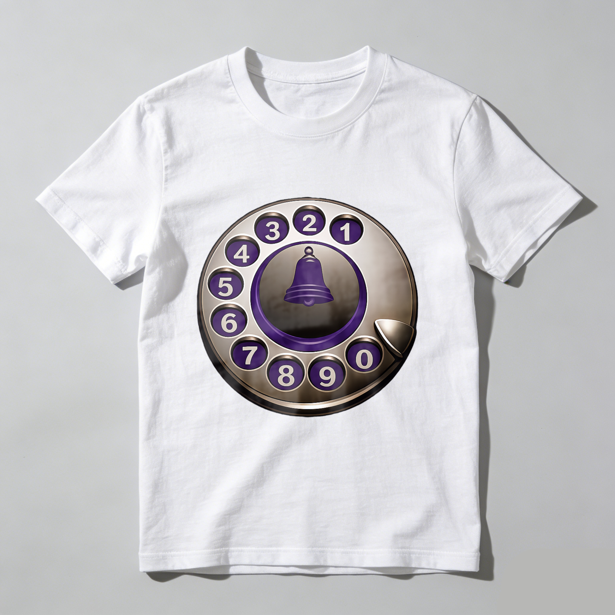 Retro Telephone Dial Design T Shirt Made In Usa