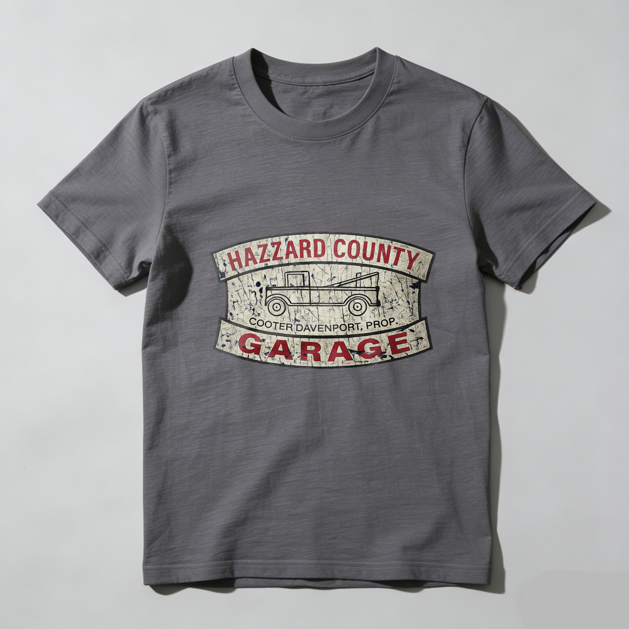 TEECURENT Hazzard County Garage T Shirt Cooter Davenport Prop Classic Truck Design Black Cotton Men's Tee