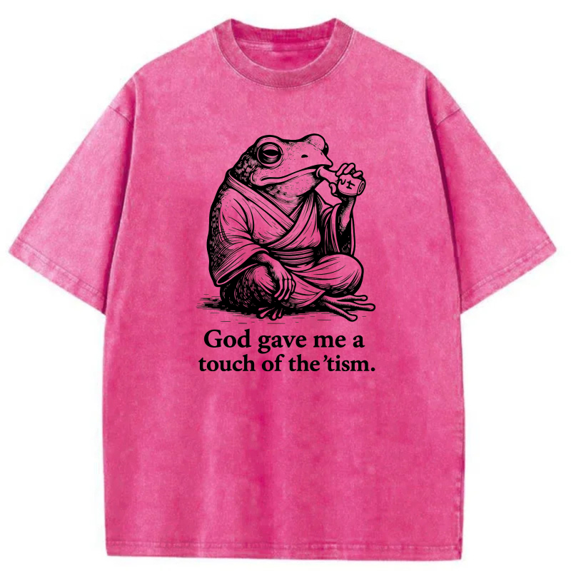 Frog In Meditation Pose With Text tshirt 100% cotton