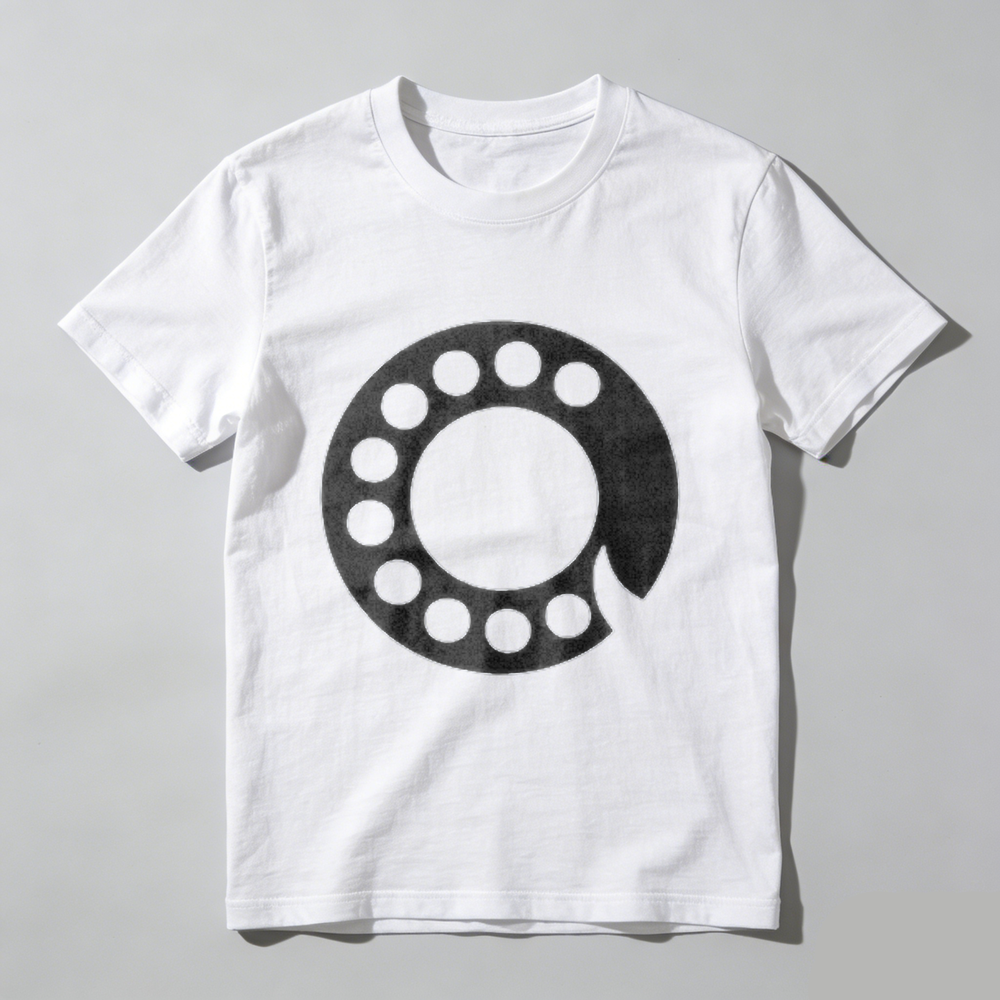 Made In Usa Black T Shirt With White Circular Pattern Design For Men And Women Casual Wear Fashion Statement Top