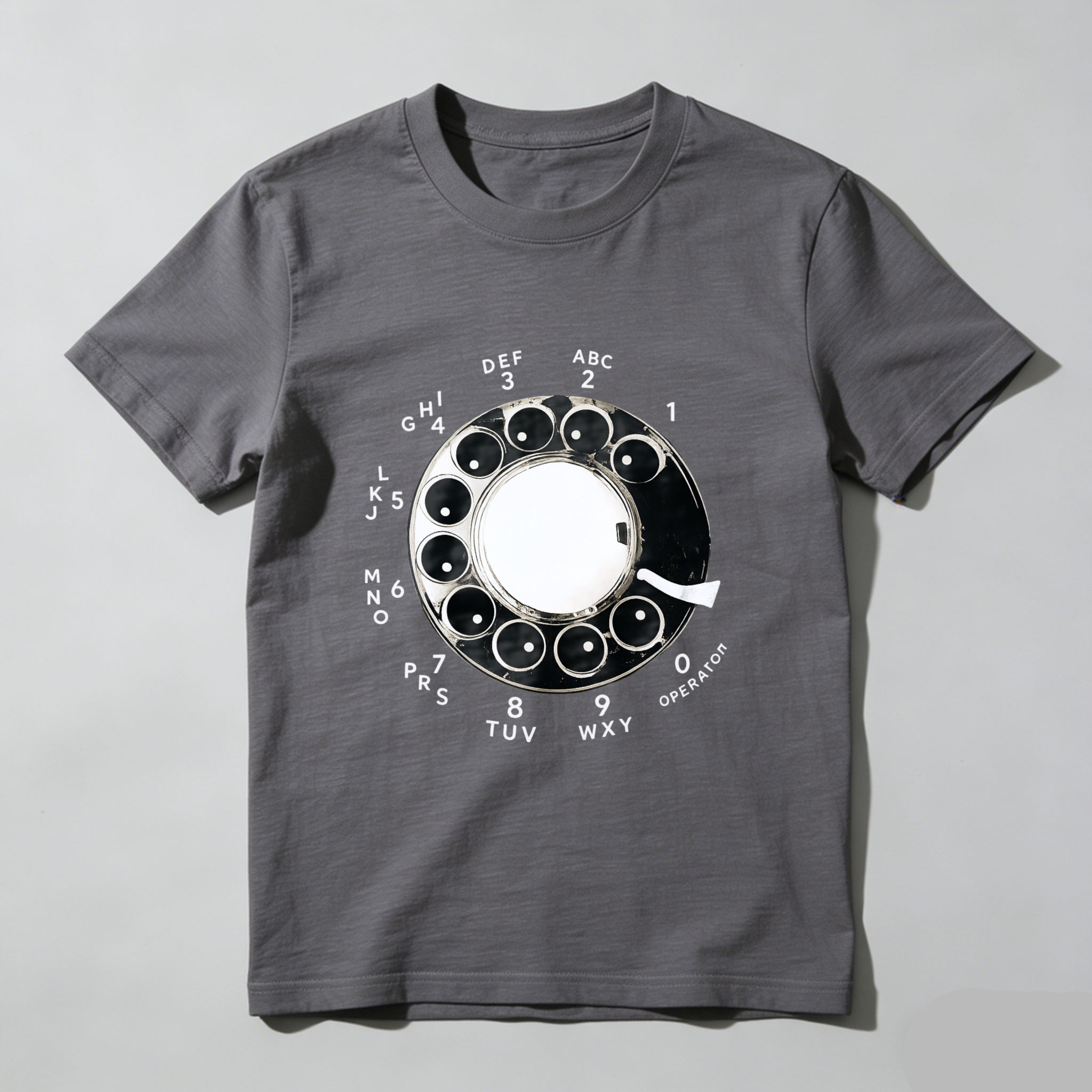 Retro Rotary Dial Phone T-Shirt Vintage Telephone Design Made In Usa Unisex Black Shirt Classic Communication Theme Graphic Tee
