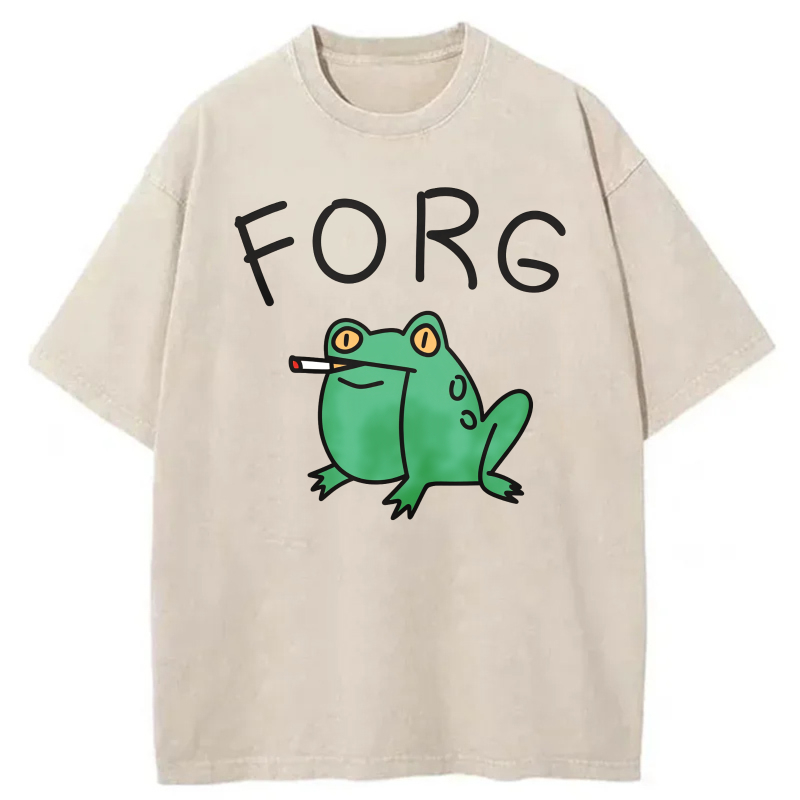 Frog Smoking Cigarette With Text Above tshirt 100% cotton