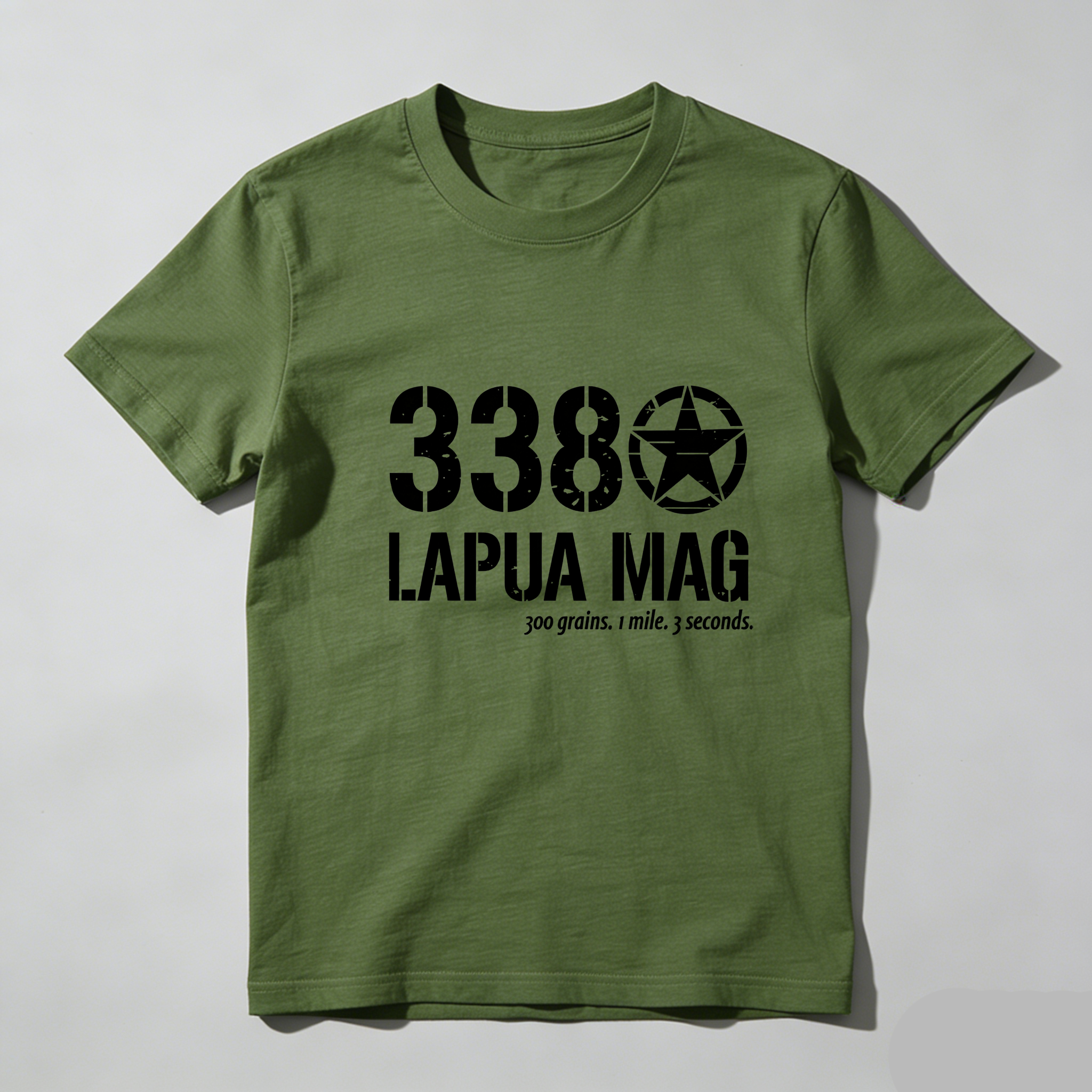 TEECURENT 338 Lapua Mag 300 Grains 1 Mile 3 Seconds Pure Cotton Short Sleeve T Shirt-TeeCurent