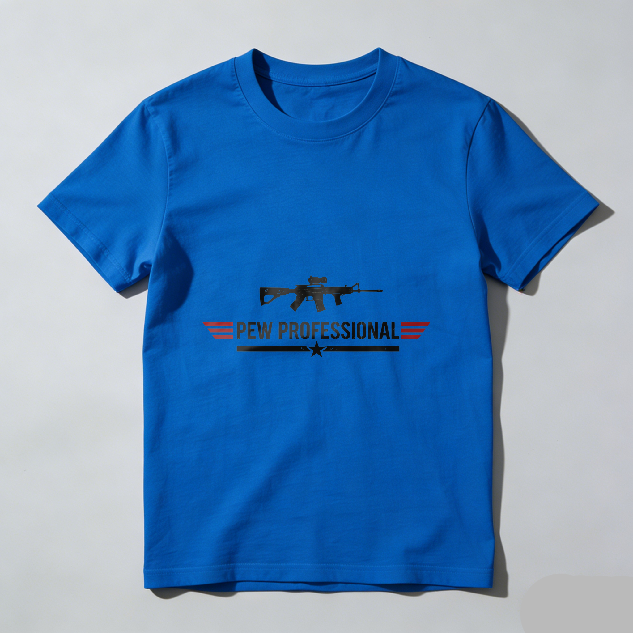 TEECURENT Pew Professional T Shirt With Rifle Graphic Design For Gaming And Military Enthusiasts