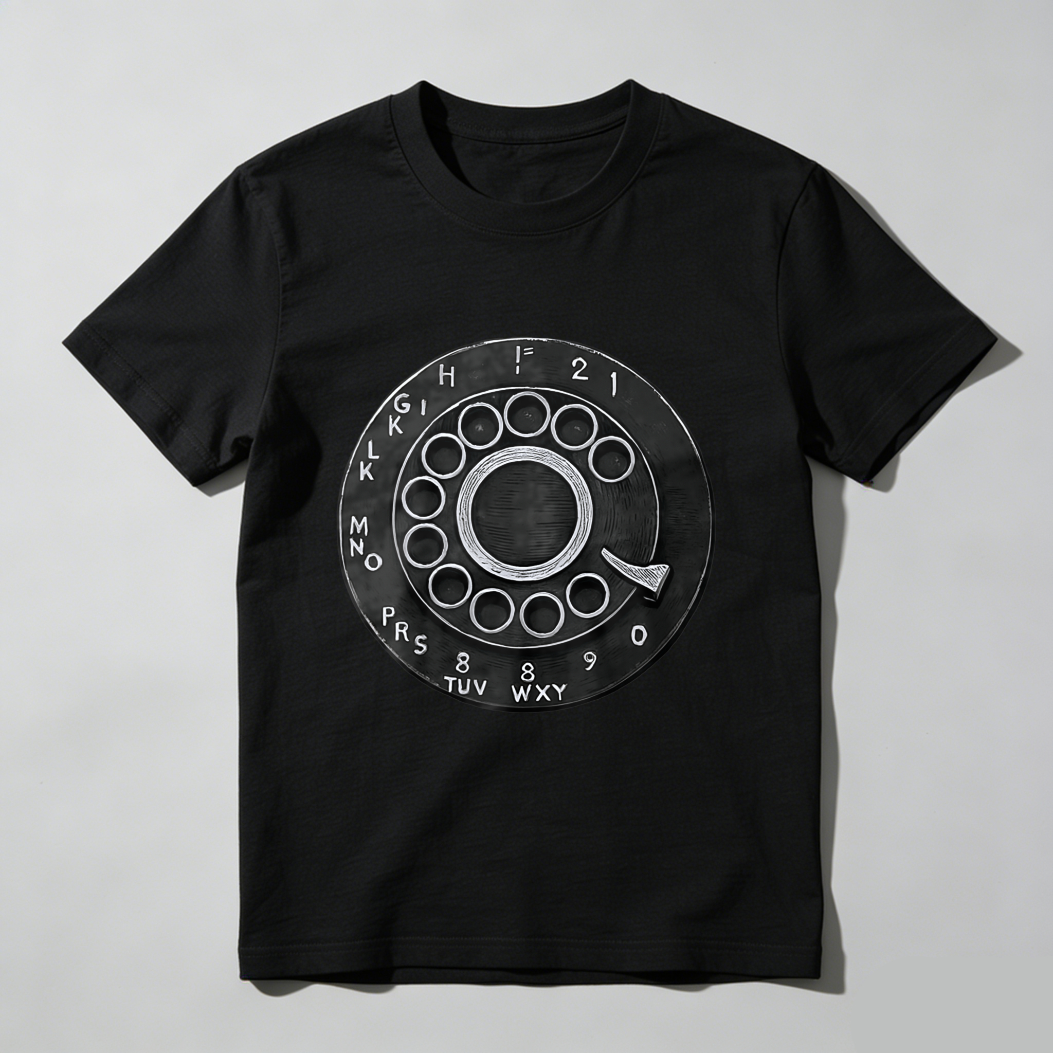 Retro Rotary Dial Phone T-Shirt Vintage Telephone Design Made In Usa Unisex Black Cotton Shirt Classic Communication Theme Graphic Tee