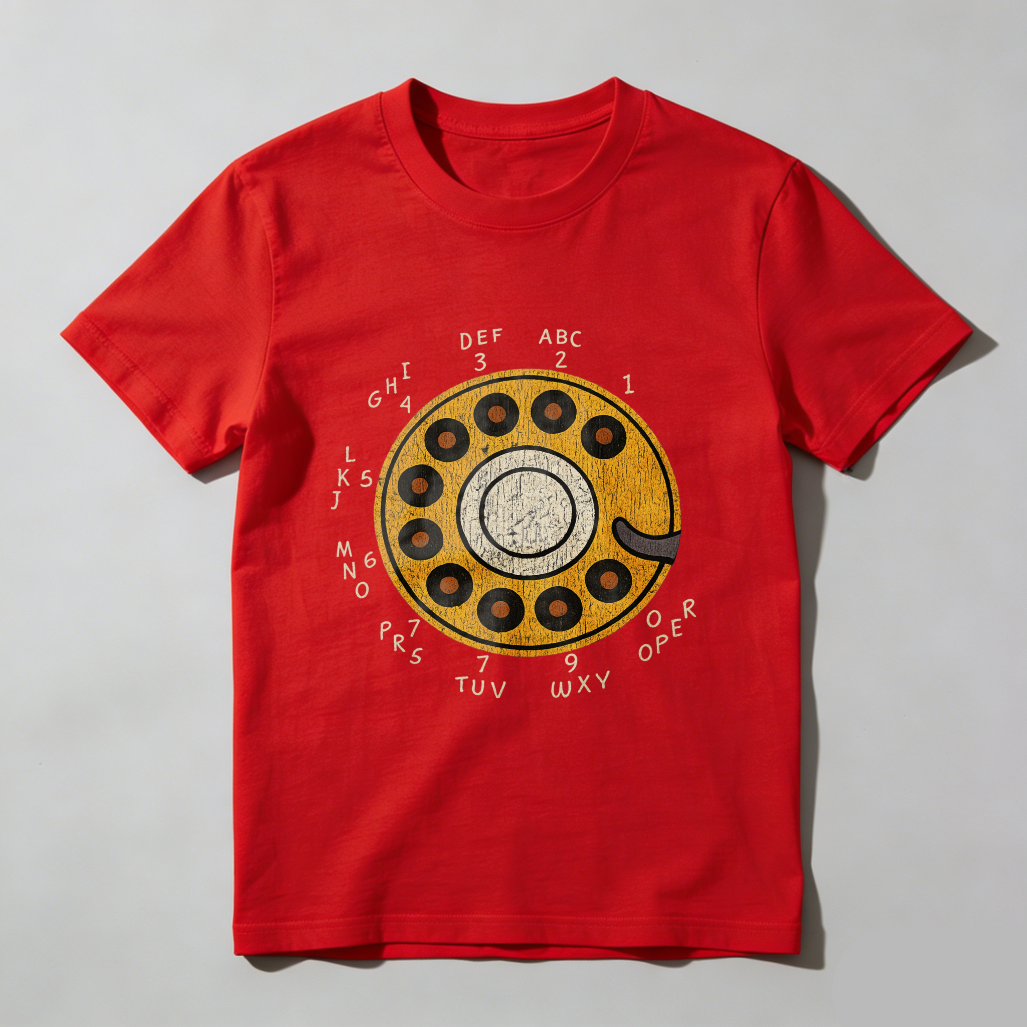 Vintage Rotary Dial Phone T-Shirt Made In Usa Retro Telephone Design Black Cotton Shirt Unisex Classic Style Gift For Tech Enthusiasts