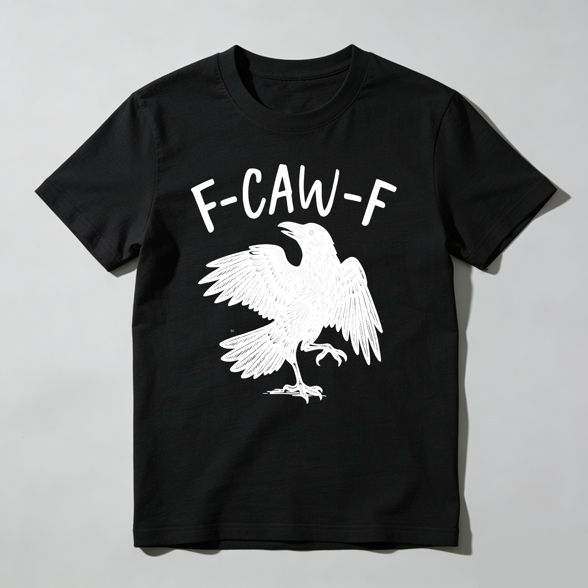 TEECURENT F Caw F Bird Graphic Pure Cotton Short Sleeve T Shirt-TeeCurent