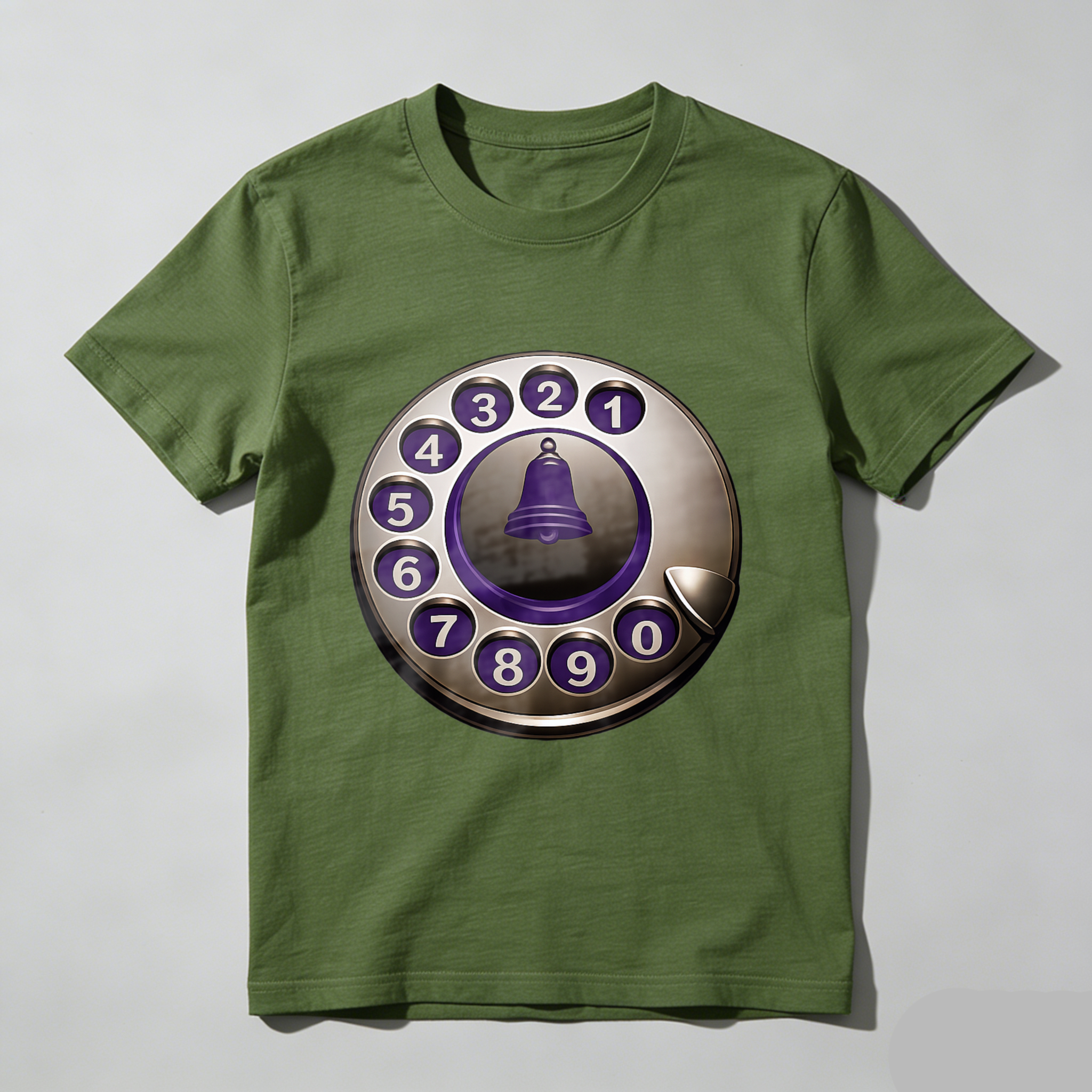 Retro Telephone Dial Design T Shirt Made In Usa