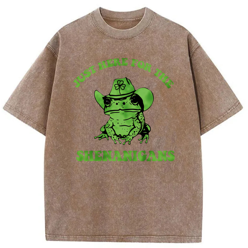 Just Here For The Shenanigans Frog tshirt 100% cotton