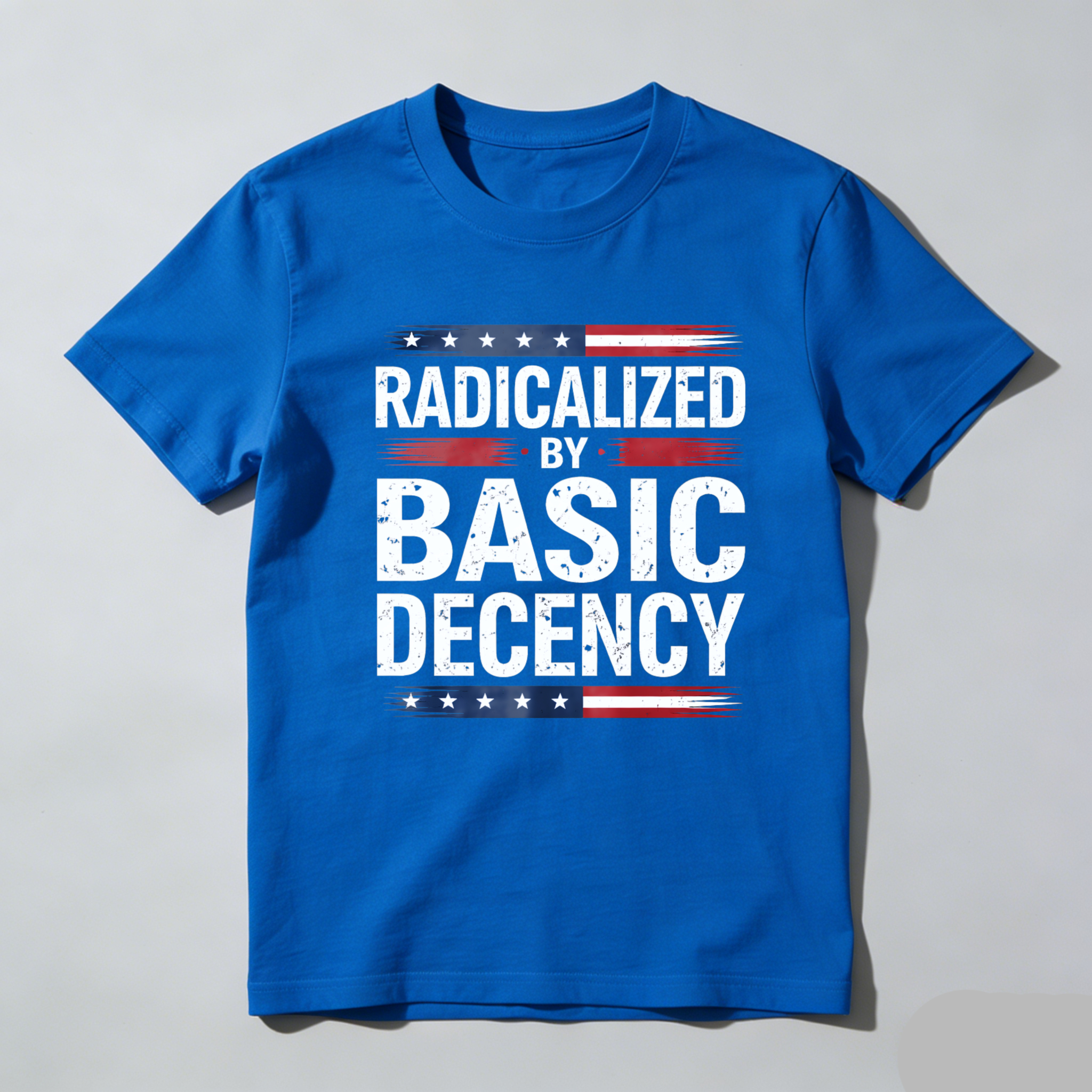 TEECURENTRadicalized By Basic Decency American Flag Design T Shirt Men Women Political Statement Graphic Tee Black-TeeCurent