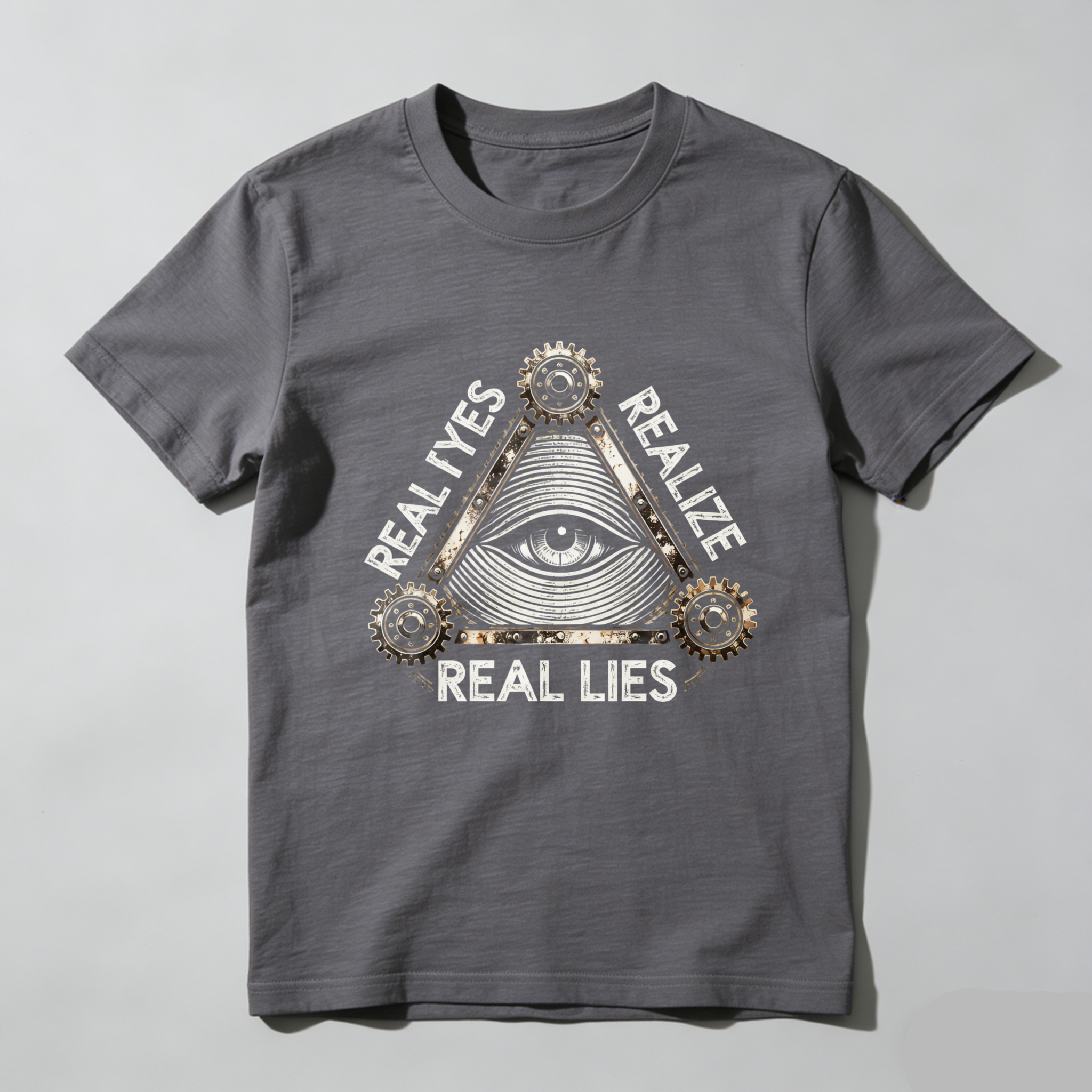 TEECURENT  Real Eyes Realize Real Lies Eye Pyramid Gears TEECURENT