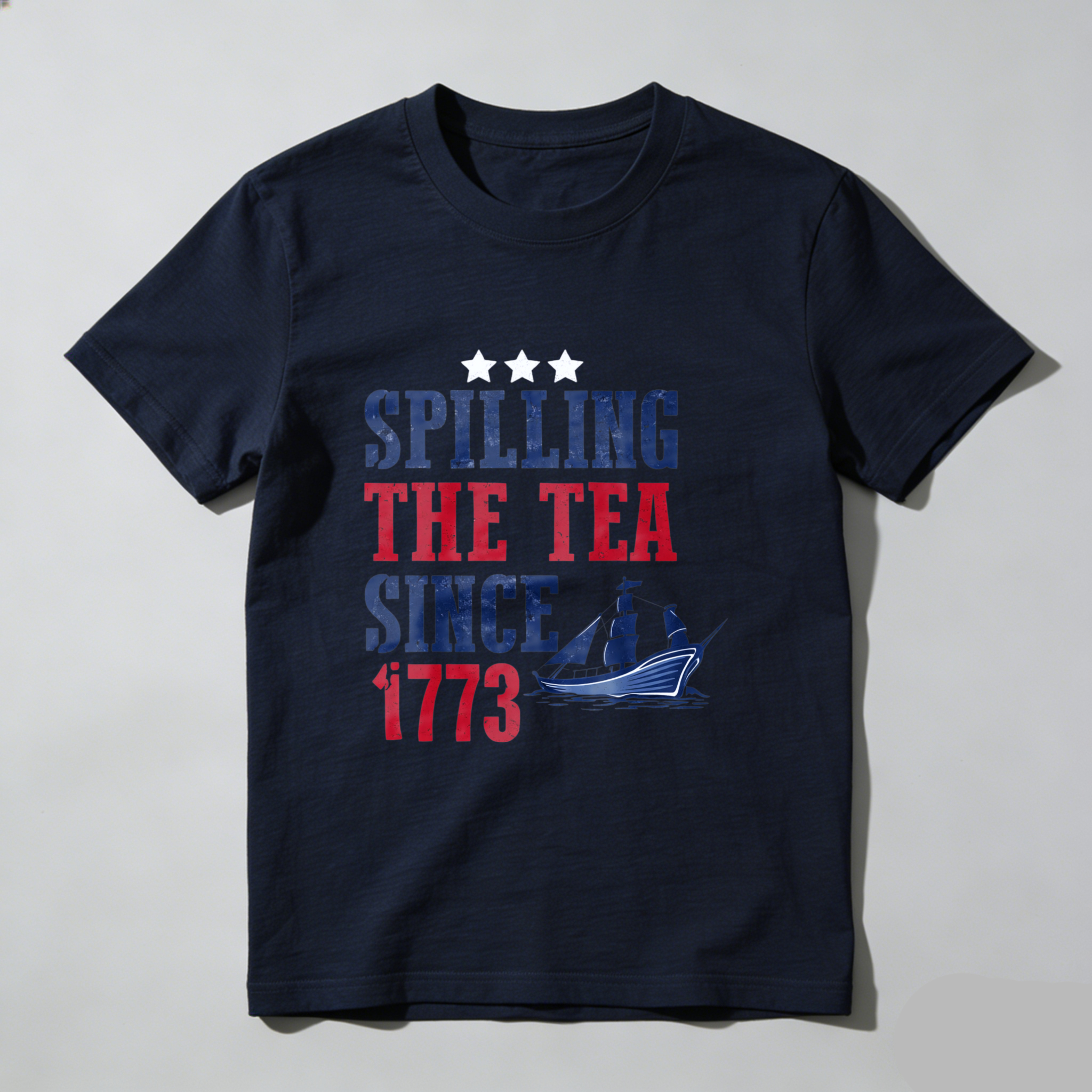 TEECURENT Spilling The Tea Since 1773 American Revolution T Shirt Patriotic Independence Day Costume Men Women Funny Gift WOMEN