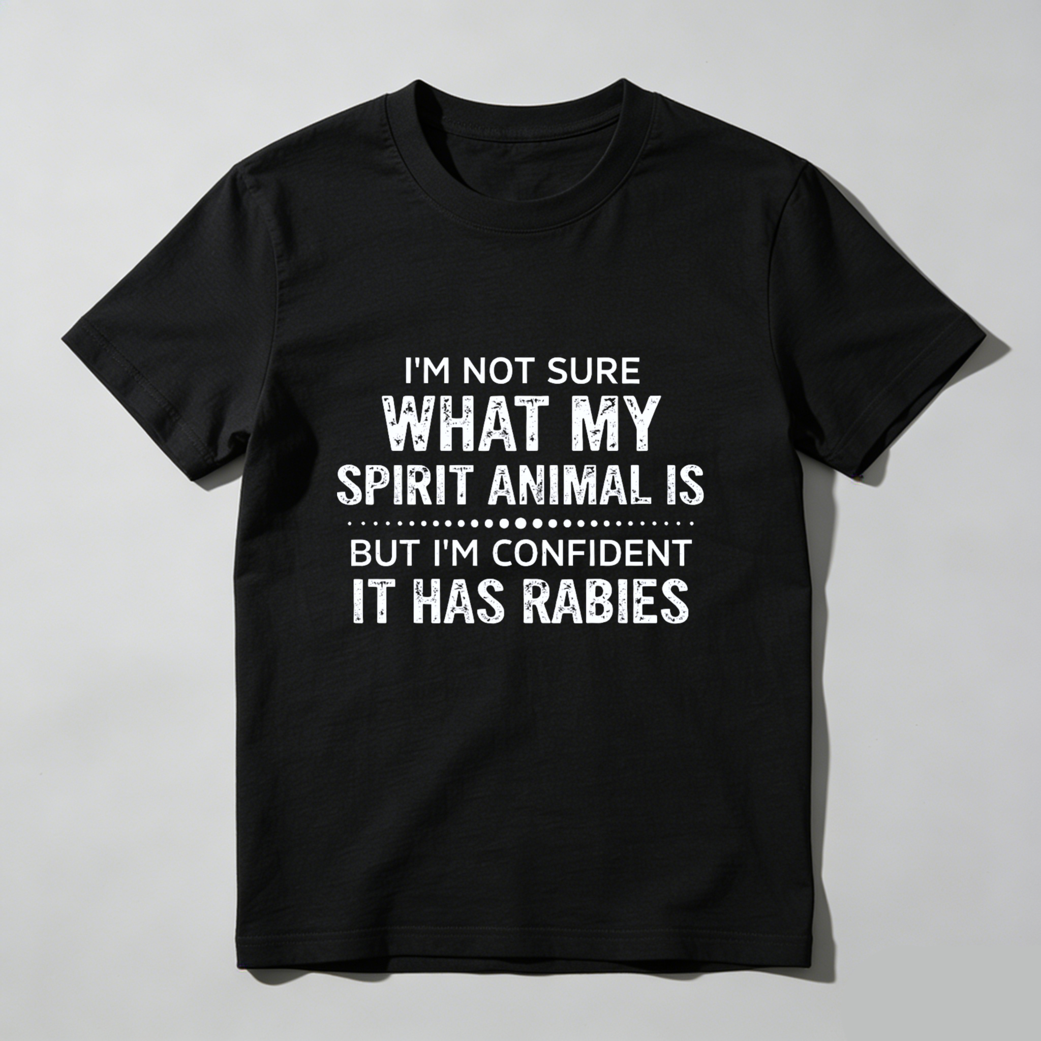 Teecurent I'm Not Sure What My Spirit Animal Is But I'm Confident It Has Rabies Pure Cotton Short Sleeve T-Shirt