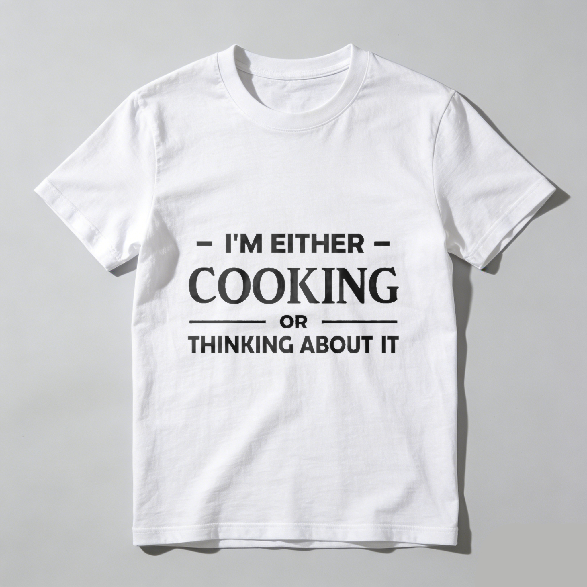 TEECURENT I M Either Cooking Or Thinking About It T Shirt For Cooking Lovers And Food Enthusiasts WOMEN