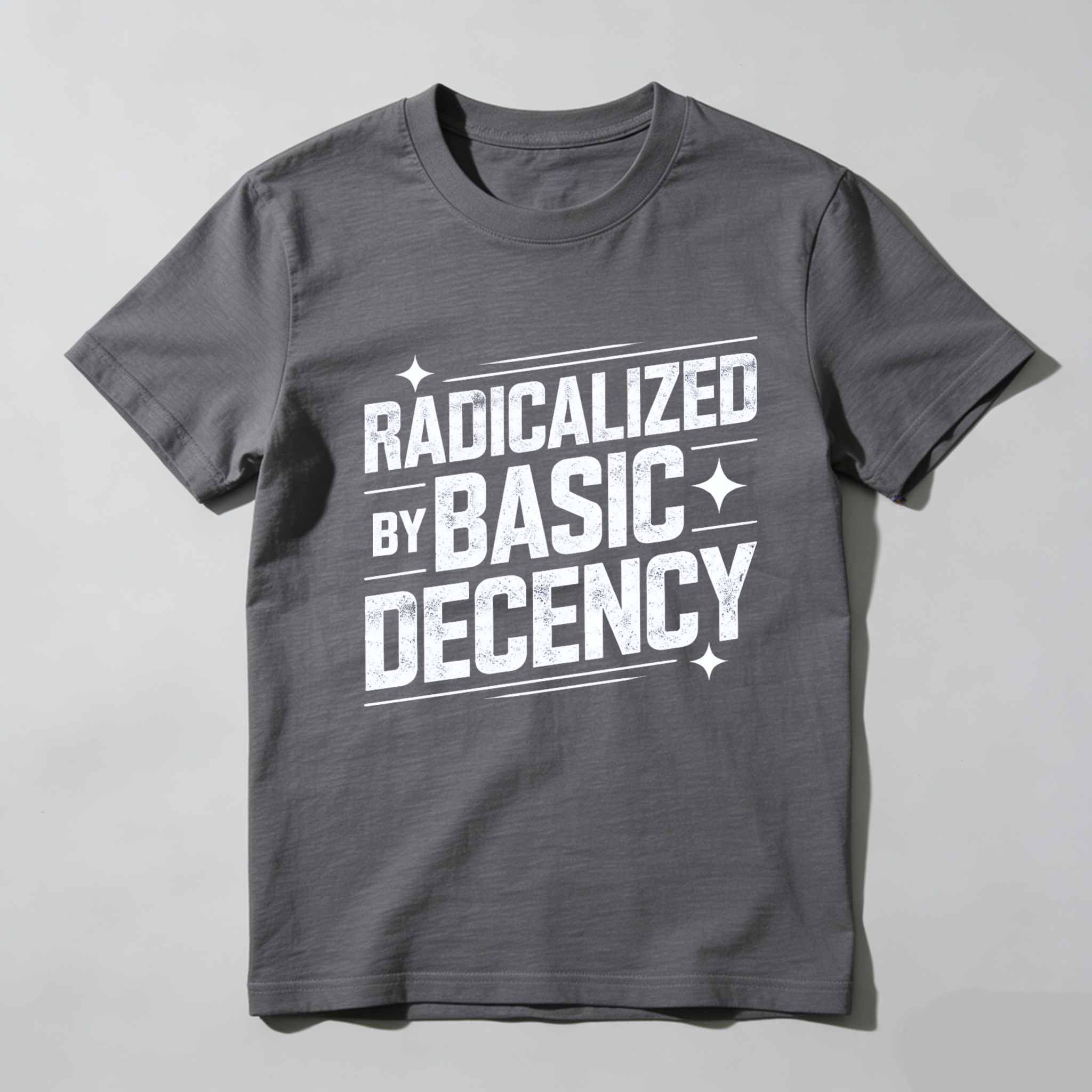 TEECURENTRadicalized By Basic Decency T Shirt Black Men Women Unisex Graphic Tee Casual Streetwear Top-TeeCurent