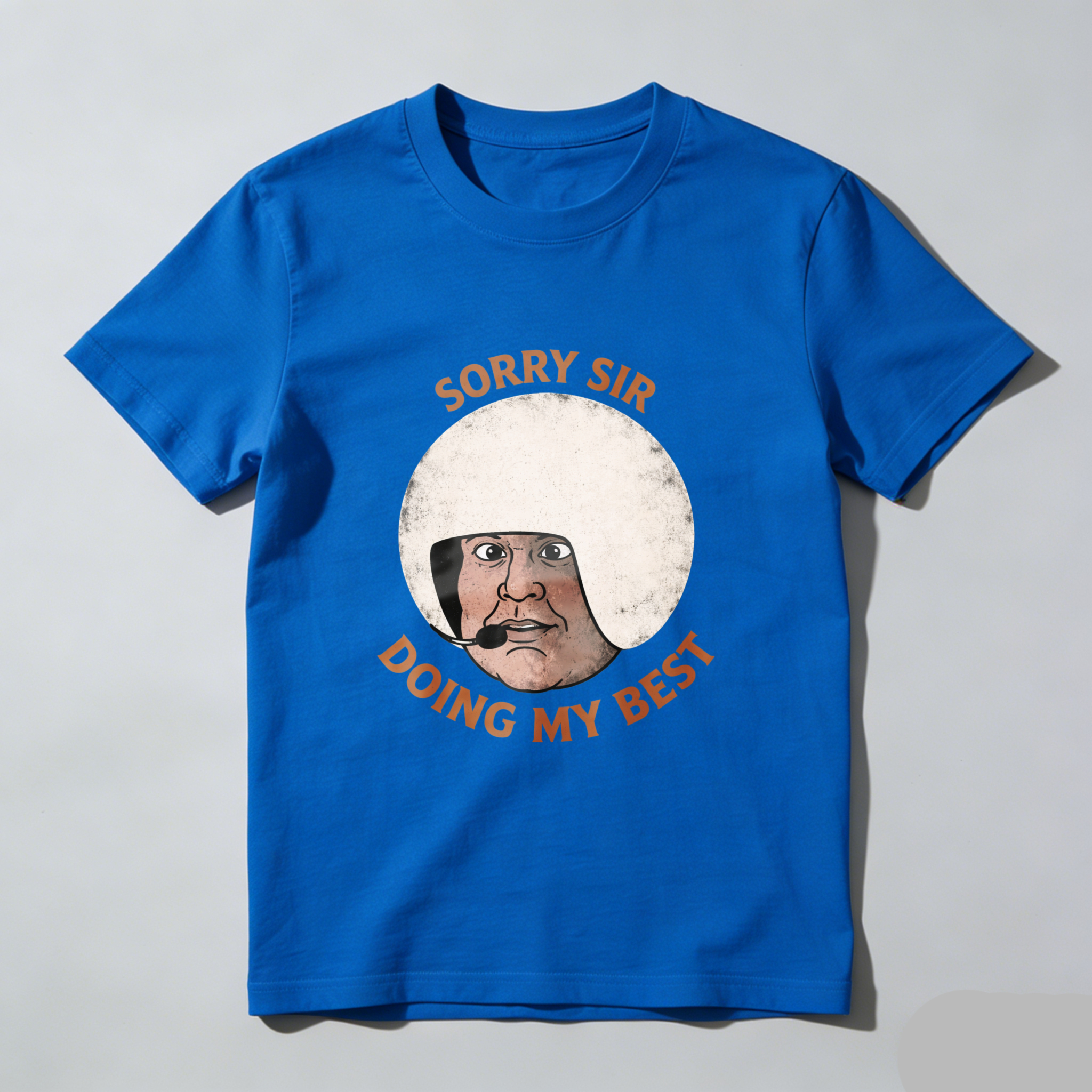 TEECURENT Sorry Sir Doing My Best T-Shirt Funny Humor Shirt With Cartoon Face Design For Men And Women