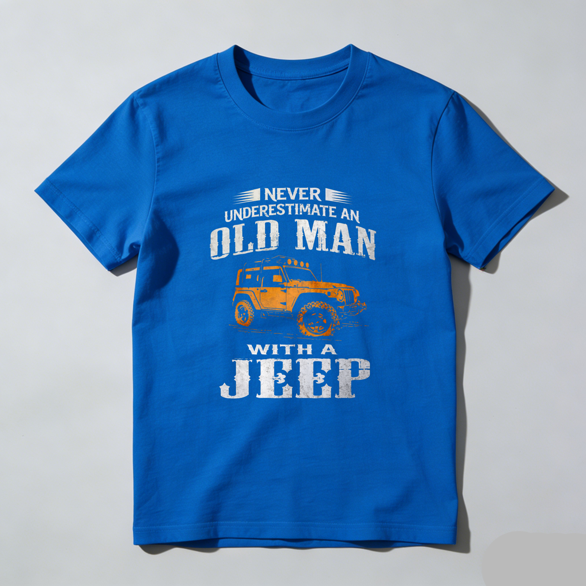 Never Underestimate An Old Man With A Jeep T-Shirt For Men Outdoor Adventure Vehicle Lover Gift Shirt