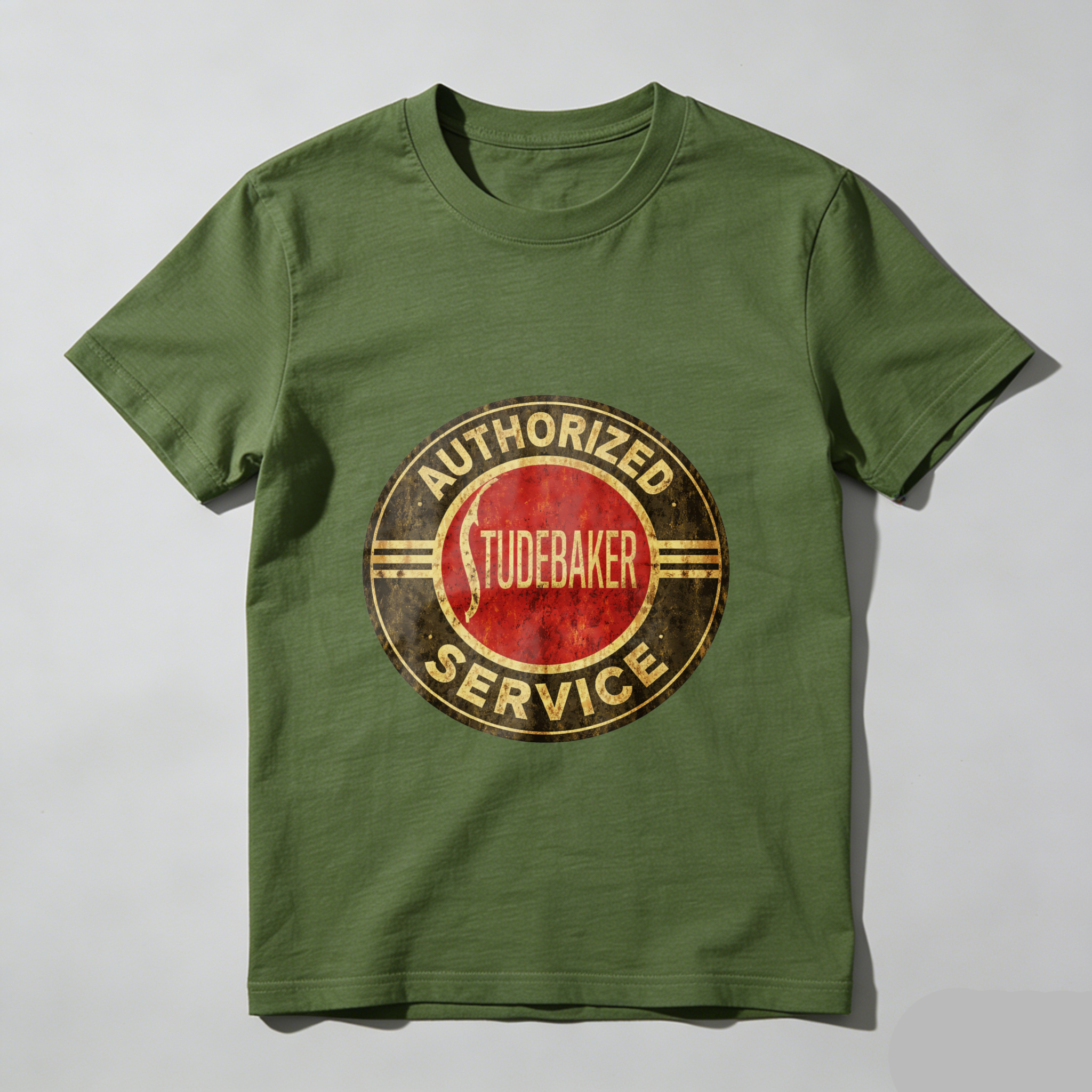 Authorized Studebaker Service Classic Logo T Shirt Vintage Automotive Design Black Cotton Men's Tee