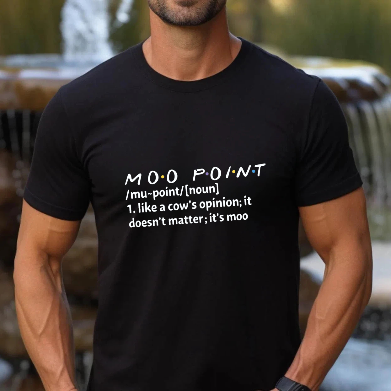 TEECURENT Moo Point T Shirt Funny Cow Quote Humor Gift For Animal Lovers Casual Wear