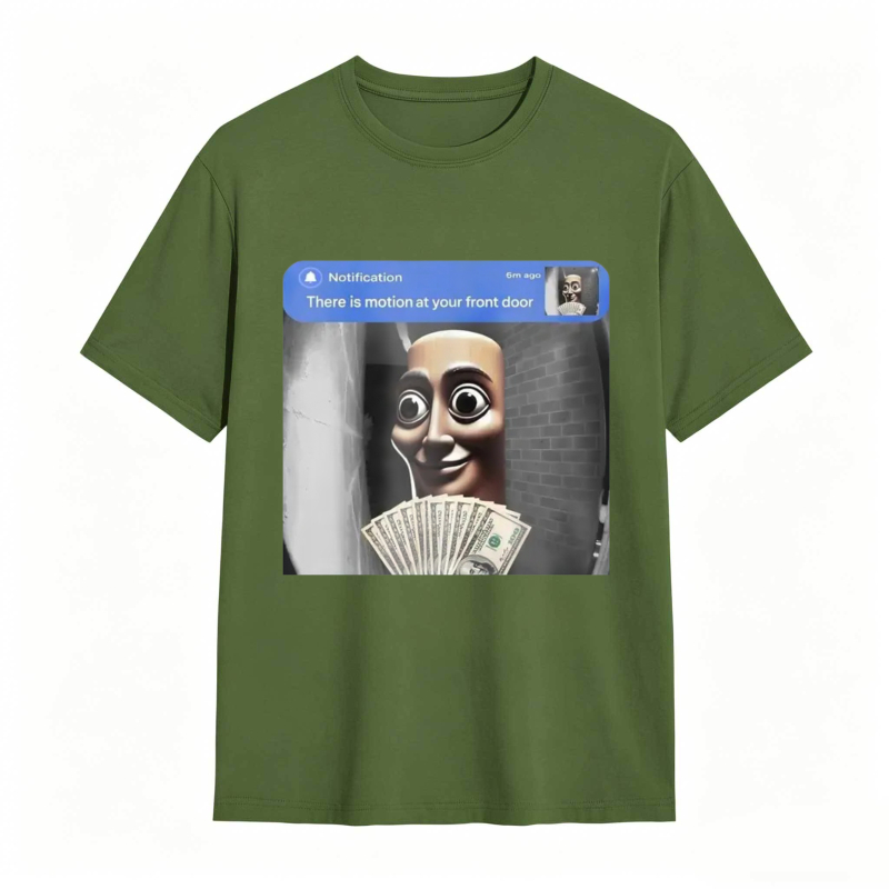 “There is Motion at Your Front Door” Tung Tung Tung Sahur Meme T-Shirt
