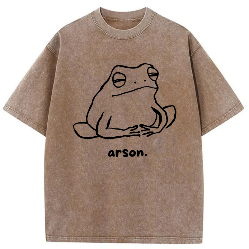 Frog Outline With Arson Text Below tshirt 100% cotton