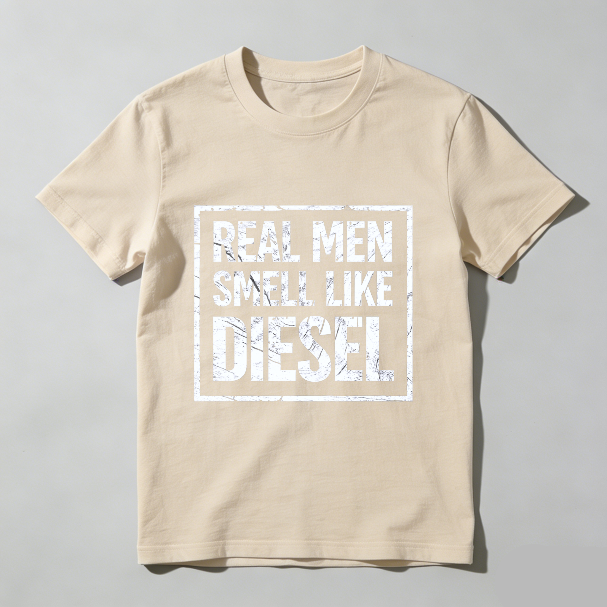 Real Men Smell Like Diesel T-Shirt For Men Black Casual Graphic Tee Shirt With Bold Statement Design