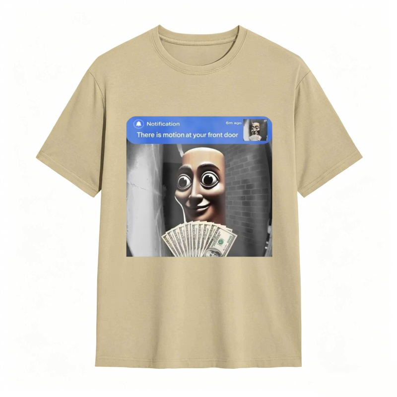 “There is Motion at Your Front Door” Tung Tung Tung Sahur Meme T-Shirt
