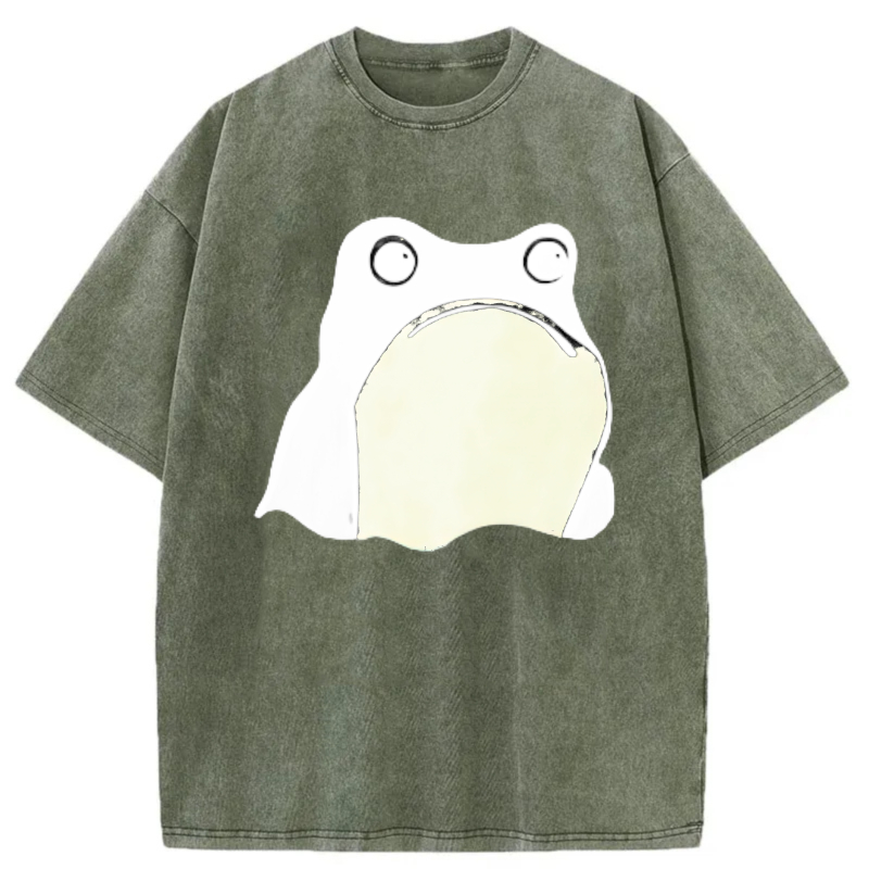 Frog Face Print On Dark Shirt tshirt 100% cotton