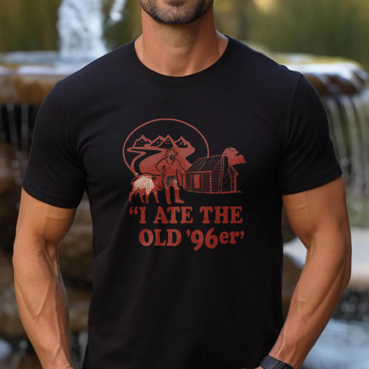 TEECURENT I Ate The Old 96er Mountain Cabin Cowboy T Shirt