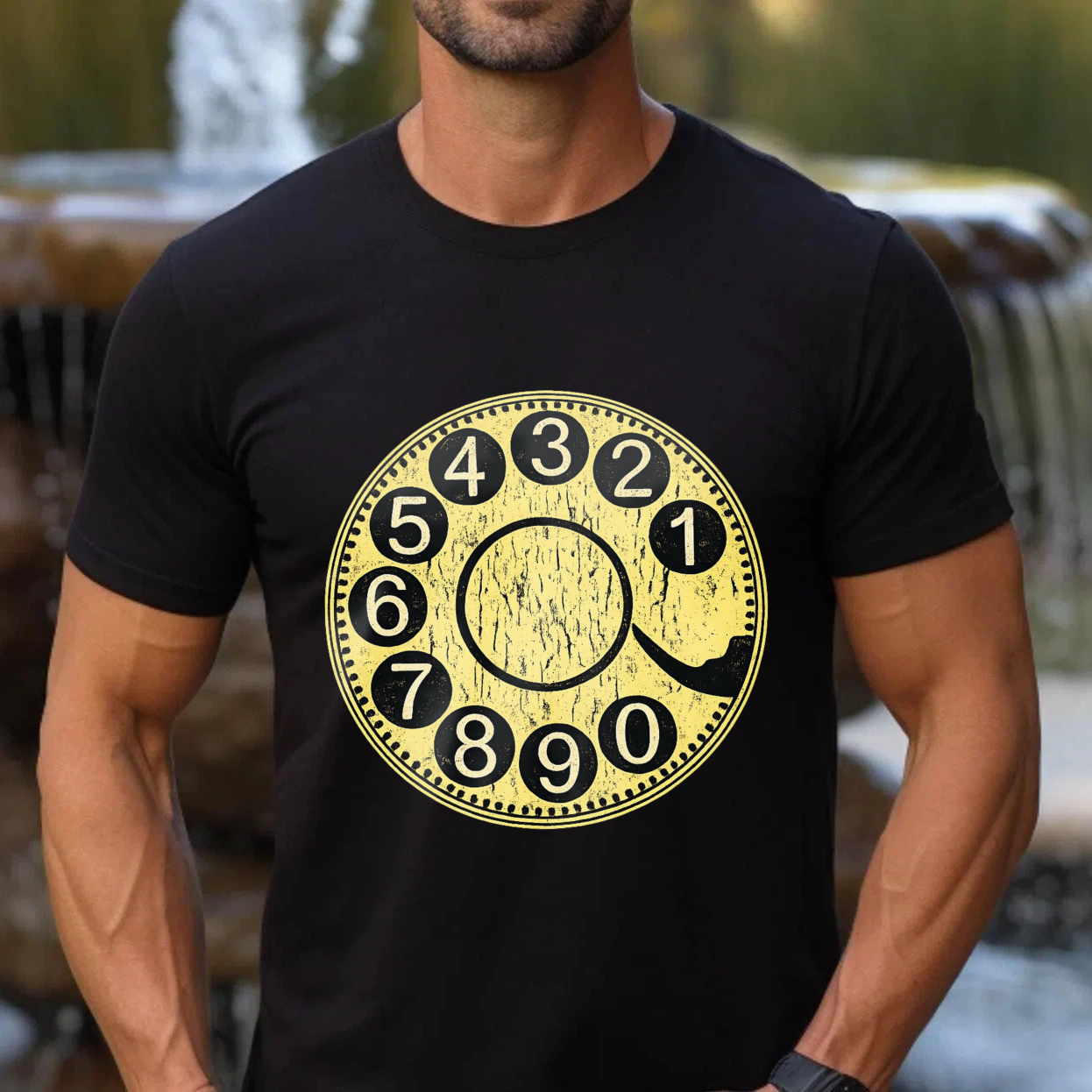 Vintage Rotary Dial Phone T-Shirt Made In Usa Retro Telephone Design Black Cotton Shirt Unisex Classic Style Gift For Tech Enthusiasts