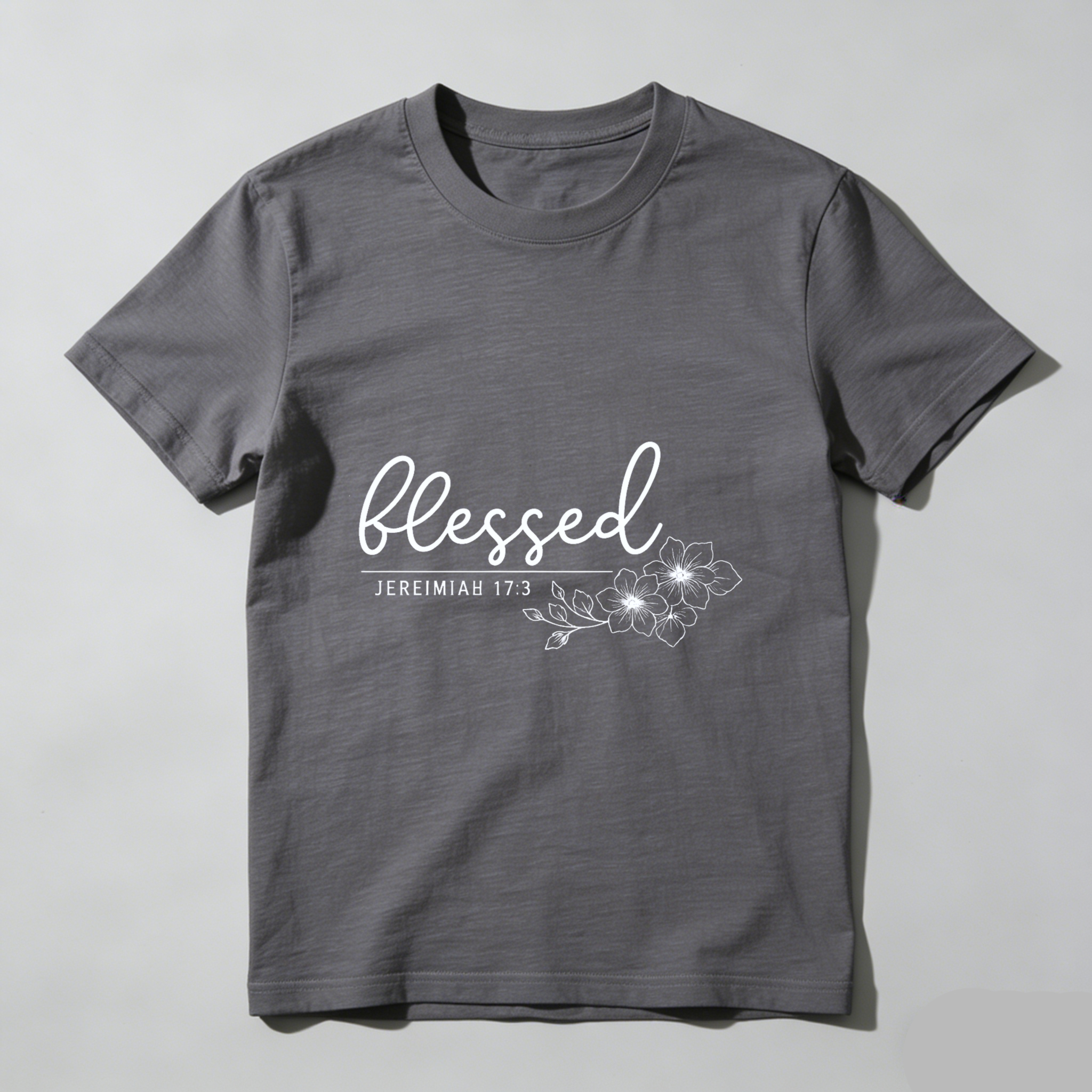 TEECURENT Blessed Jeremiah 17 3 Christian T Shirt With Floral Design For Women And Men Faith Inspired Bible Verse Clothing WOMEN