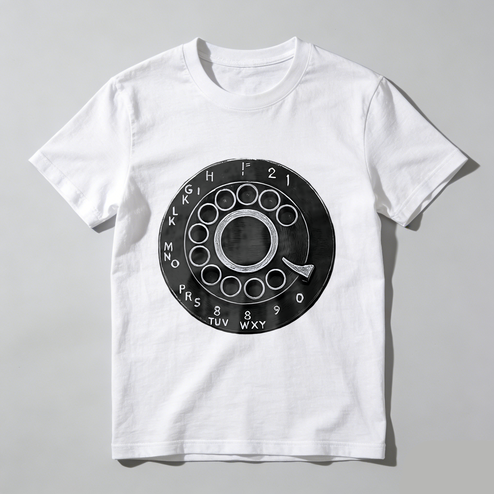 Retro Rotary Dial Phone T-Shirt Vintage Telephone Design Made In Usa Unisex Black Cotton Shirt Classic Communication Theme Graphic Tee