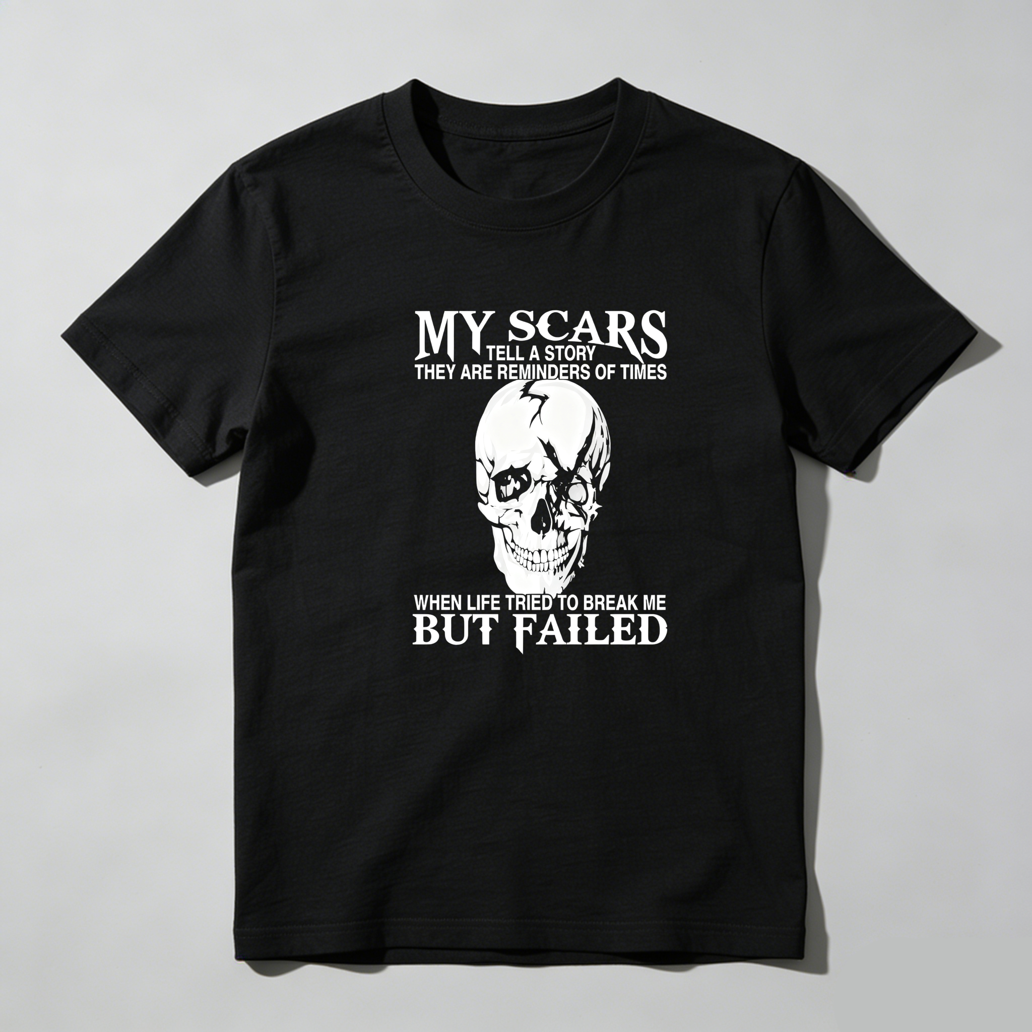 TEECURENT My Scars Tell A Story Pure Cotton Short Sleeve T Shirt-TeeCurent