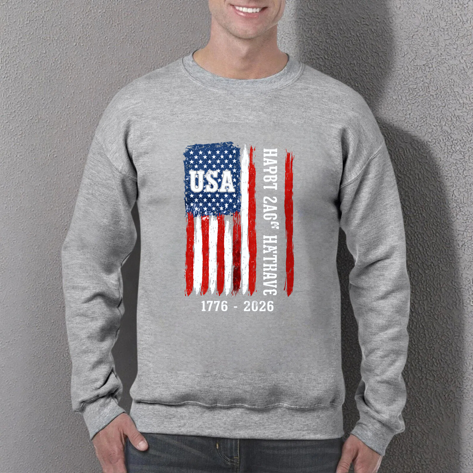 Usa Flag Sweatshirt Happy 240th Birthday 1776 2026 American Independence Day Celebration Crewneck Pullover