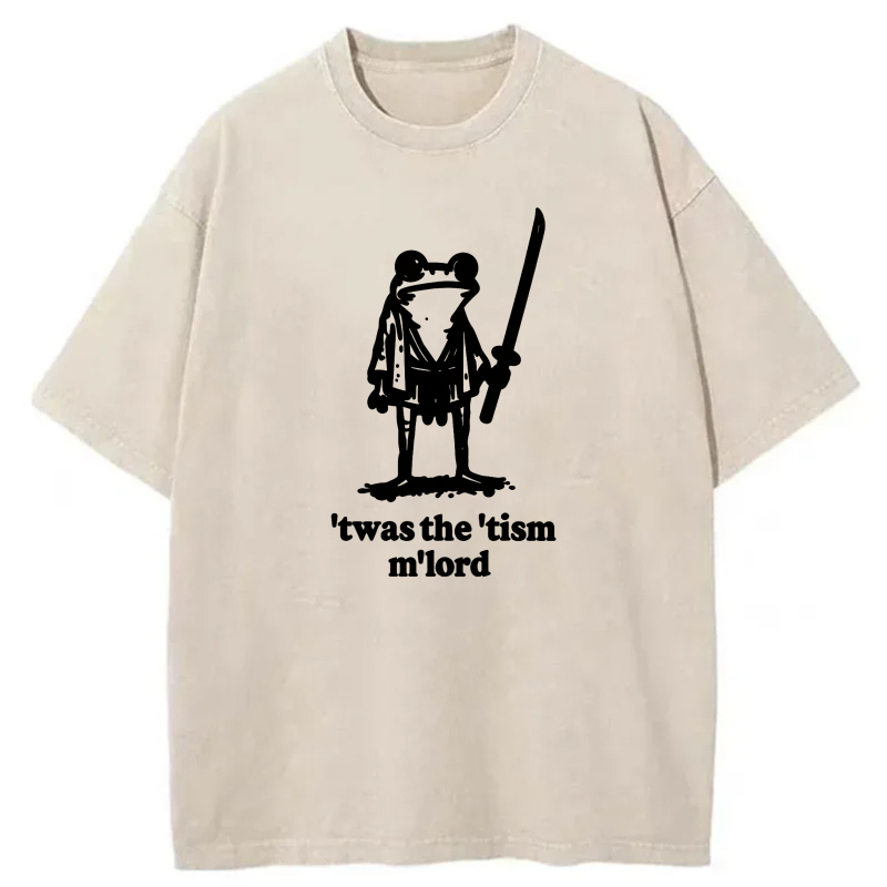 Frog With Sword And Text Print tshirt 100% cotton