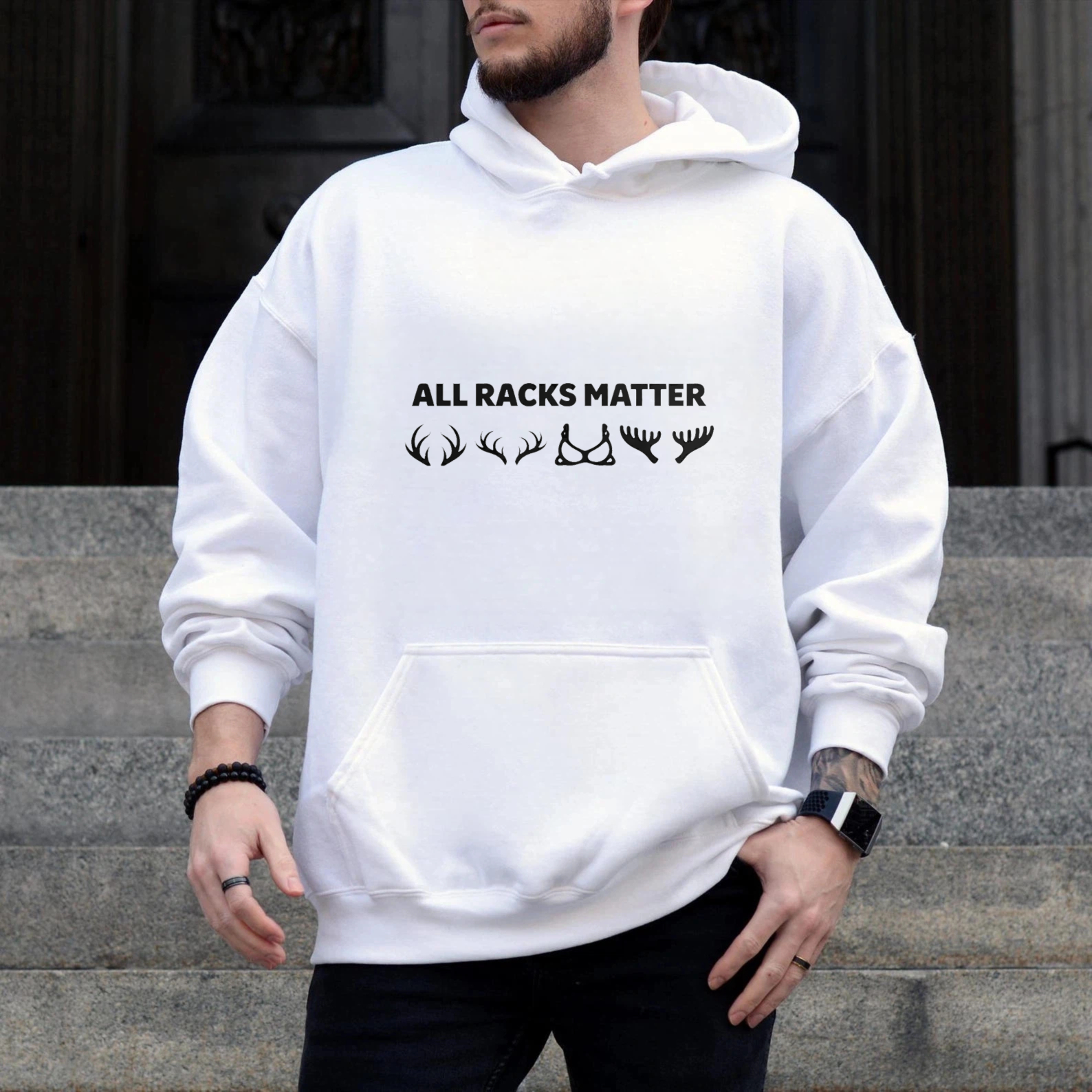 TEECURENT Gildan All Racks Matter Hoodie For Deer Hunting And Wildlife Enthusiasts With Antler Design