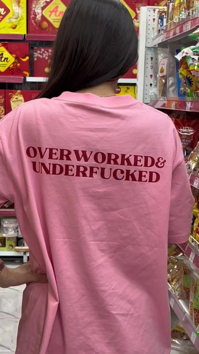 Funny Sexual innuendo Overworked & Underfucked Unisex T-Shirt, Sweatshirt , Hoodie, Sex Joke Funny Graphic Tee - Gifts for Everyone 100% Cotton From USA