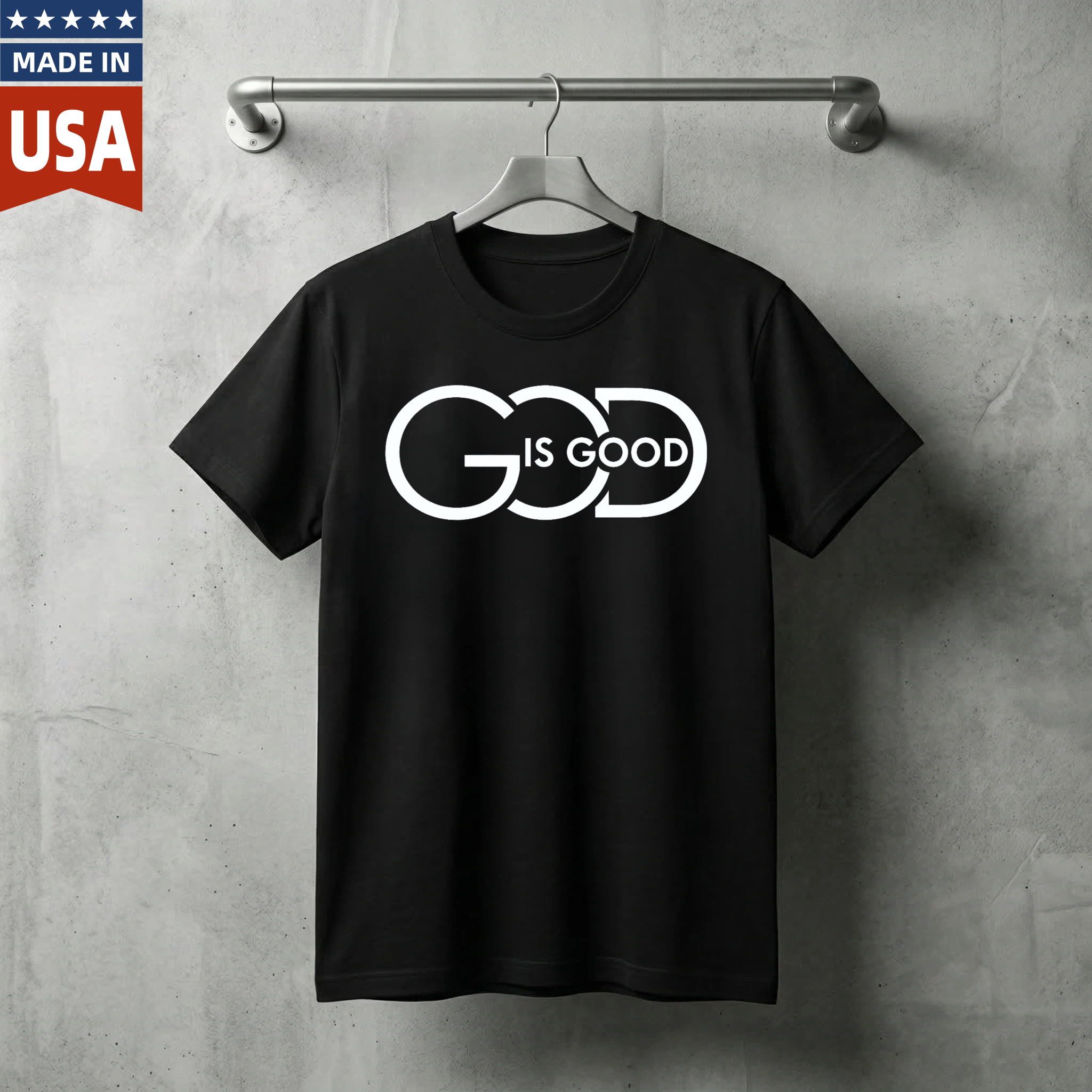 God Is Good T Shirt Made In Usa Christian Faith Statement Black Cotton Tee For Men Women Unisex Apparel宗教信仰服装