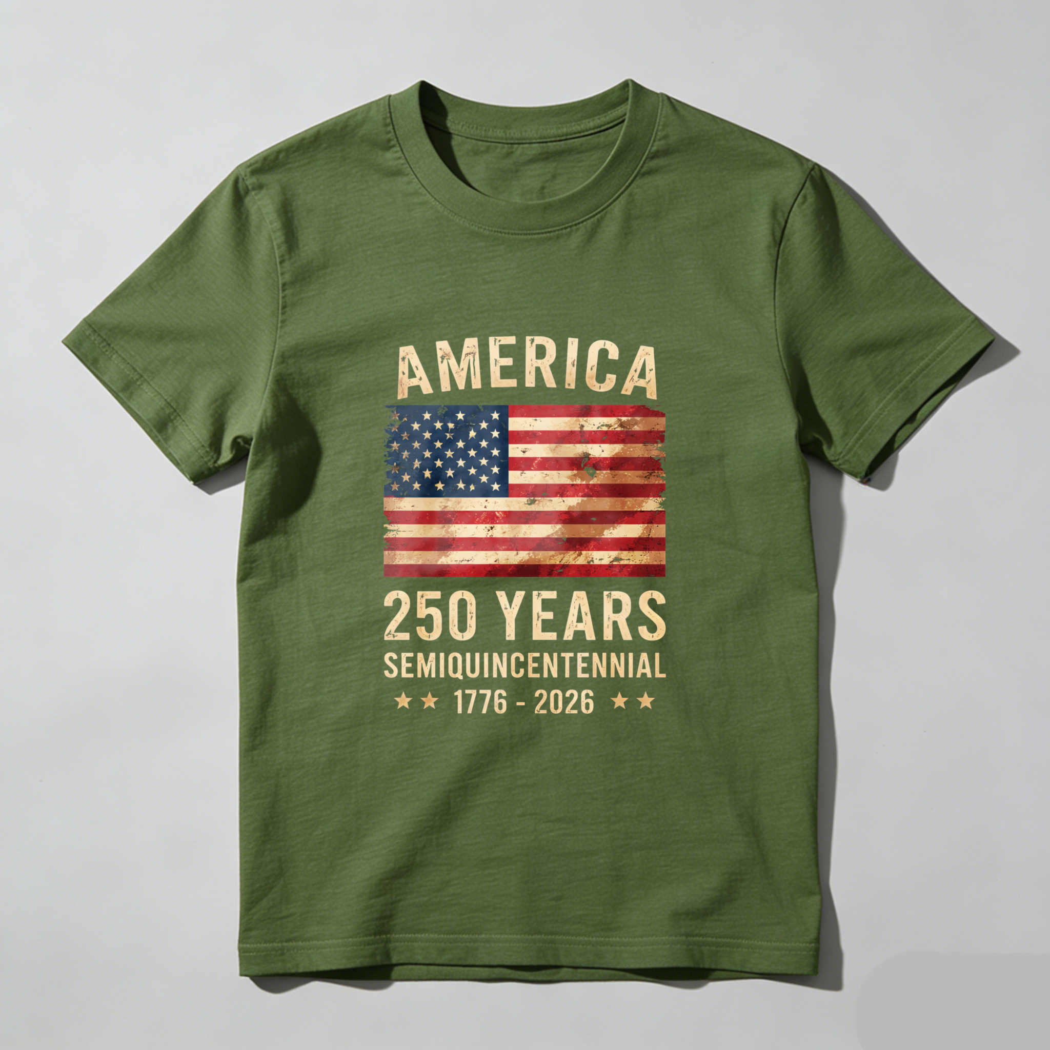 America 250 Years Semiquincentennial 1776 2026 Independence Day Patriotic Flag T-Shirt