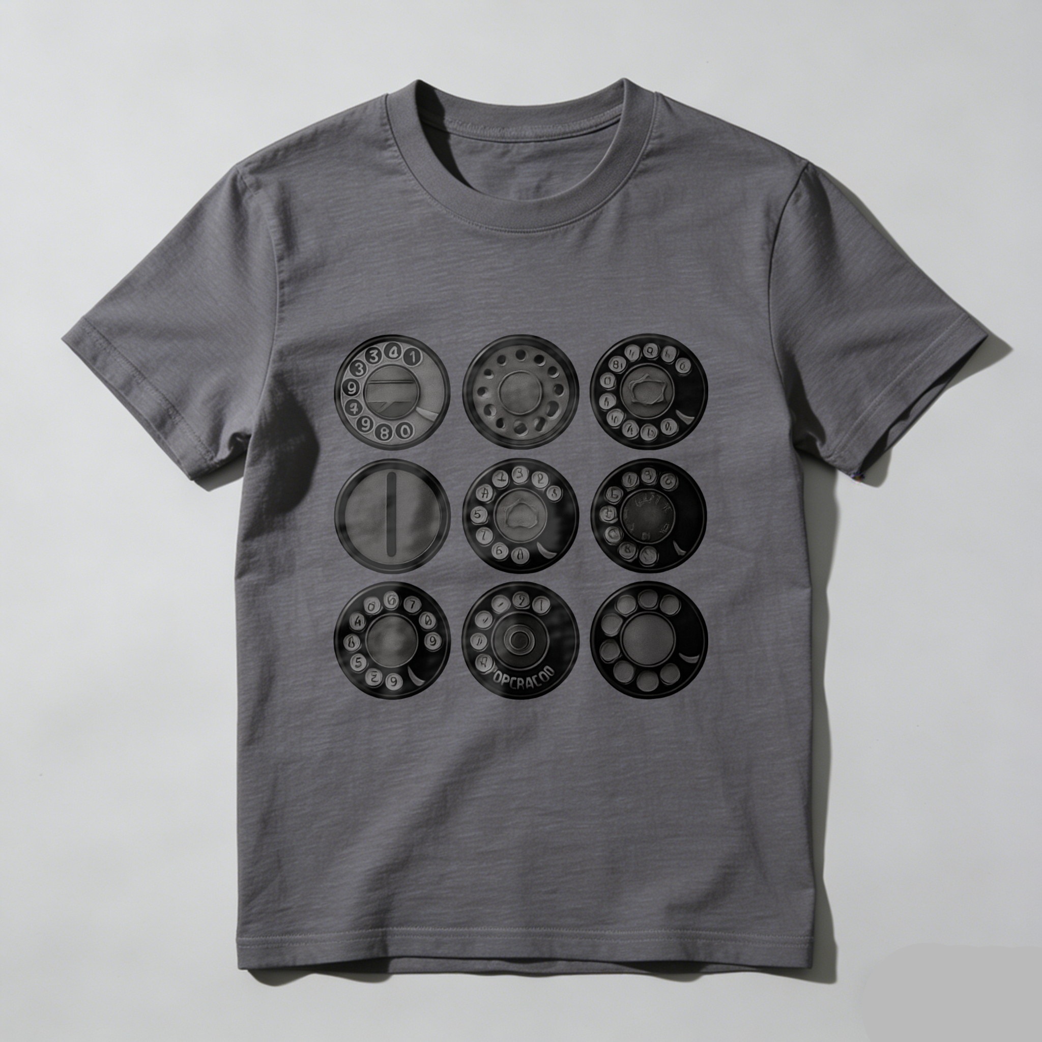 Made In Usa Black T Shirt With Nine White Circles Graphic Design Minimalist Style Unisex Casual Wear