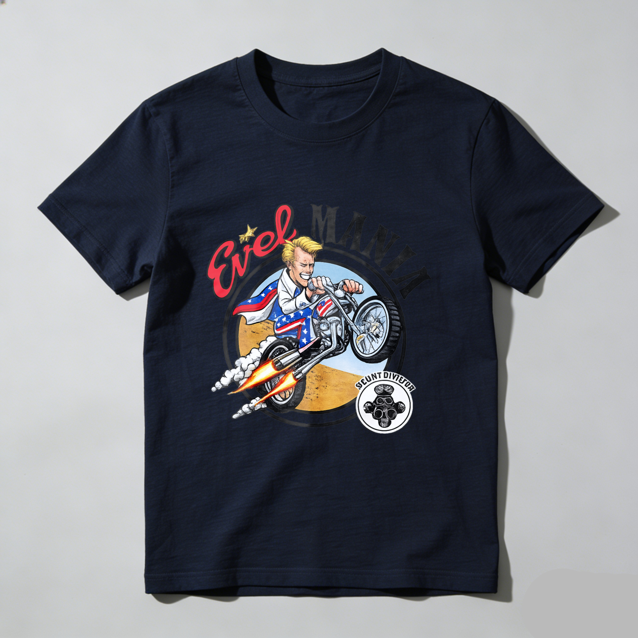 Evel Knievel Stunt Motorcycle Rider Graphic T-Shirt Made In Usa